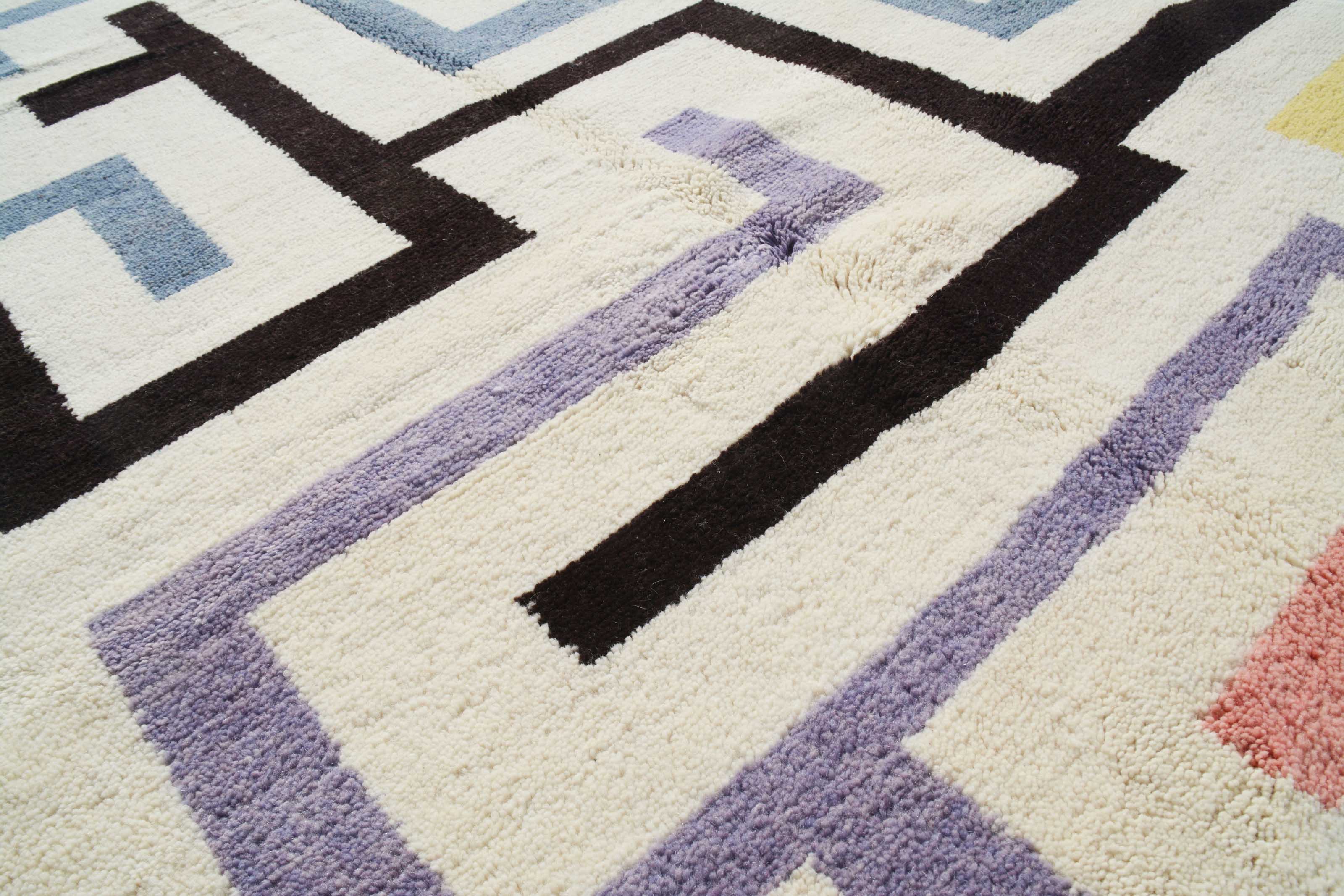 Shop Hand knotted Rug | Black And White Rug