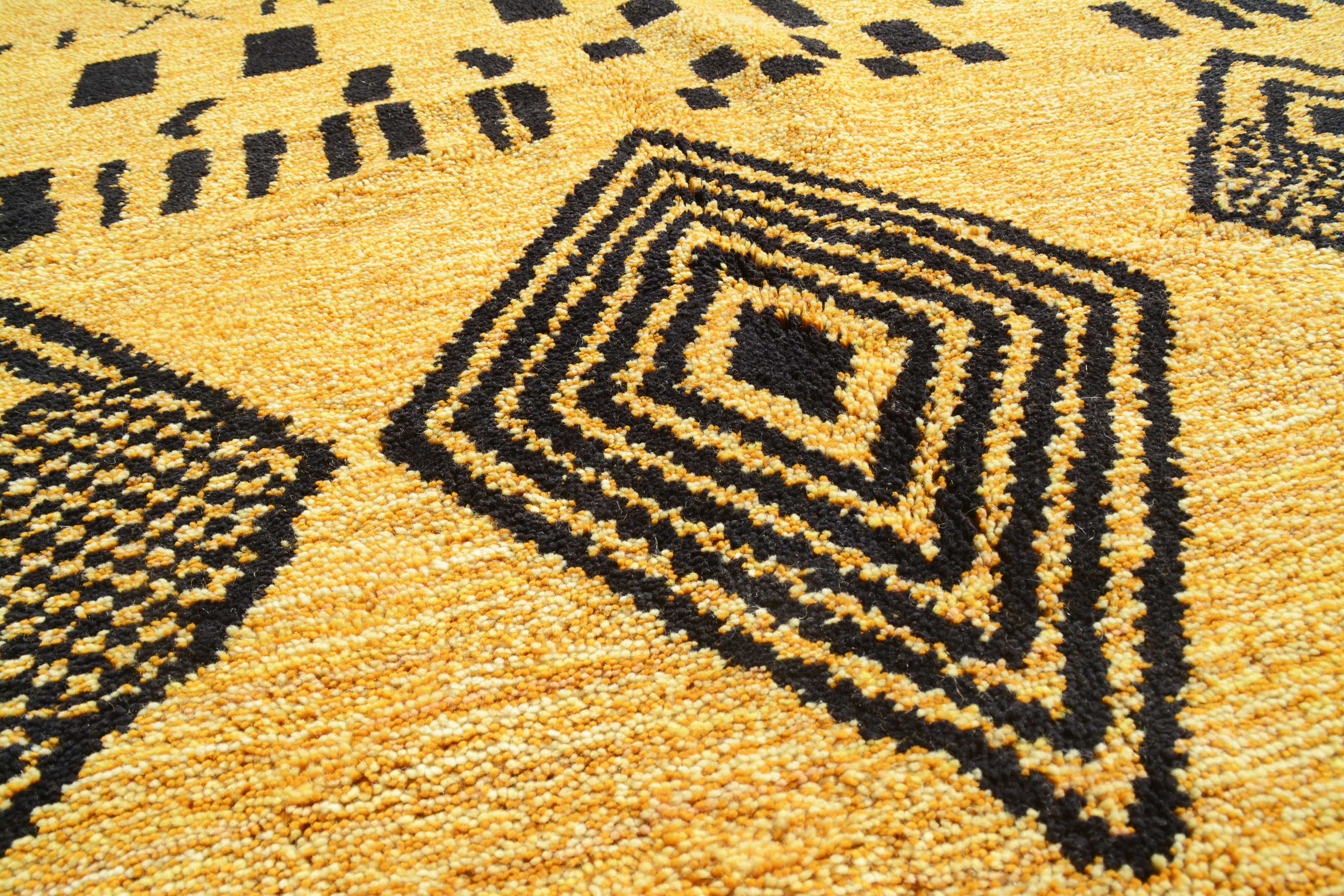 Shop Handmade Moroccan yellow Rug | Moroccan Wool Rug