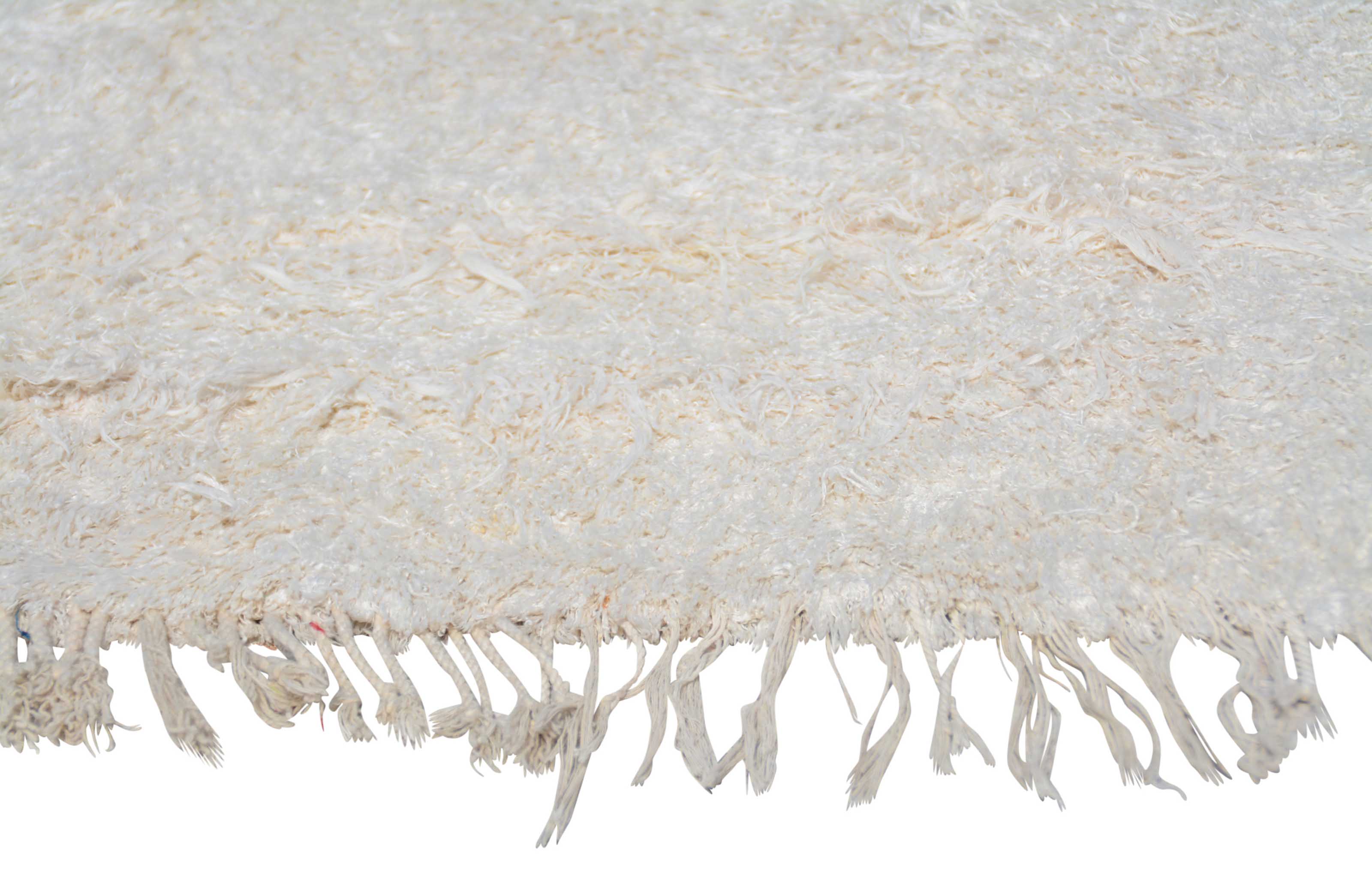 Silky white Vintage Moroccan Rug