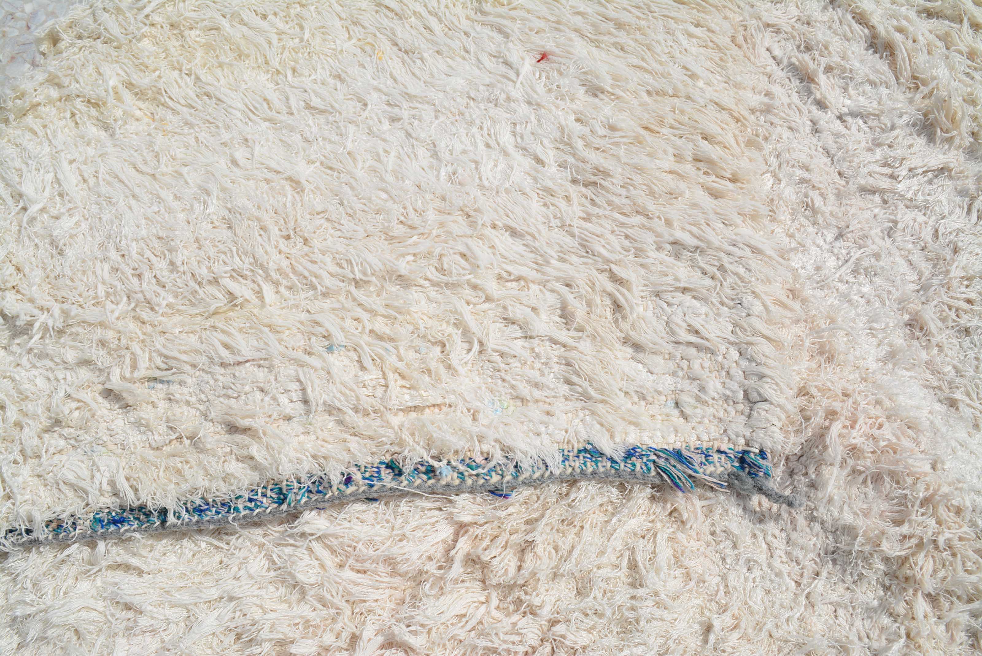 Silky white Vintage Moroccan Rug