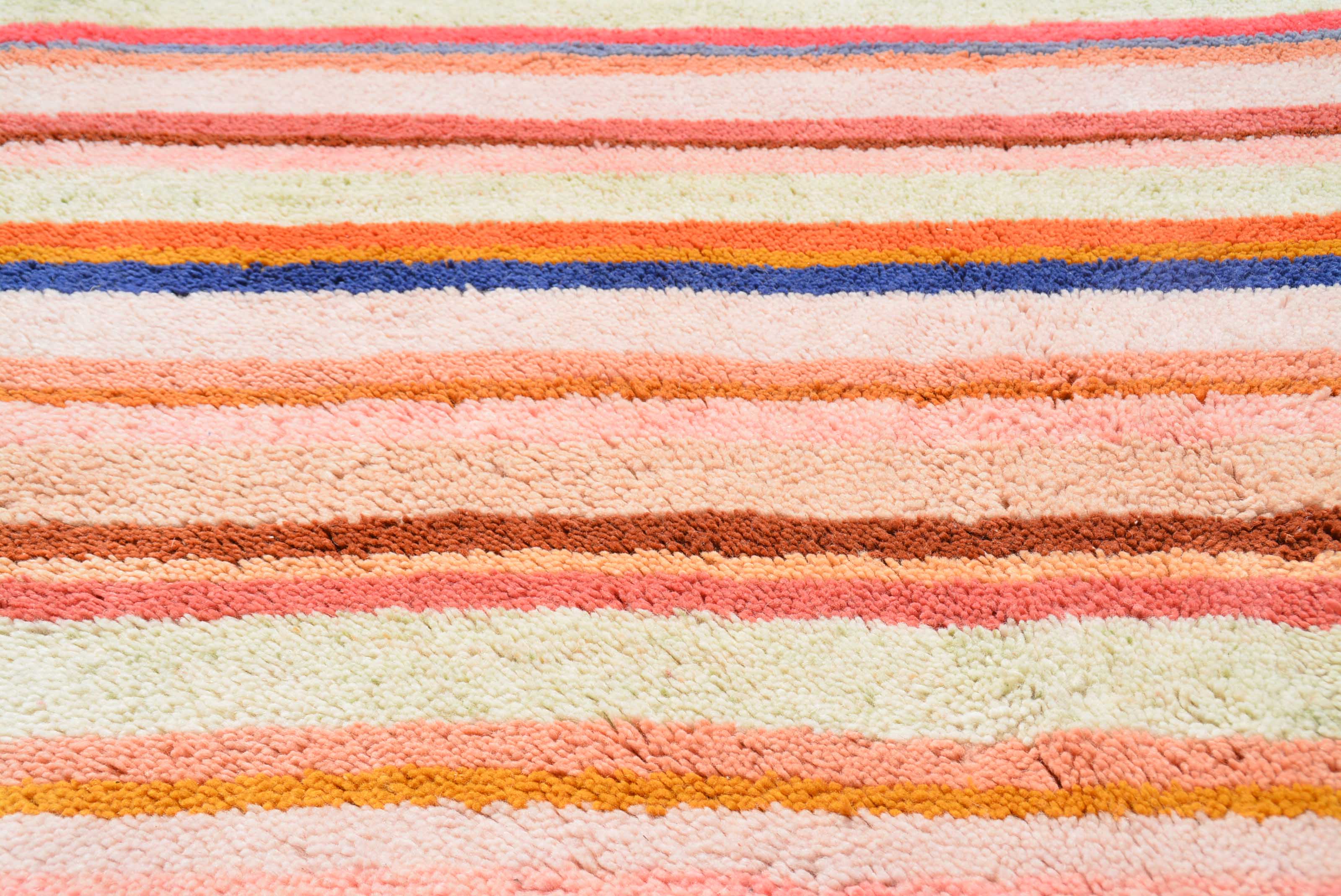 Stripes-pink/multi Color Moroccan Rug