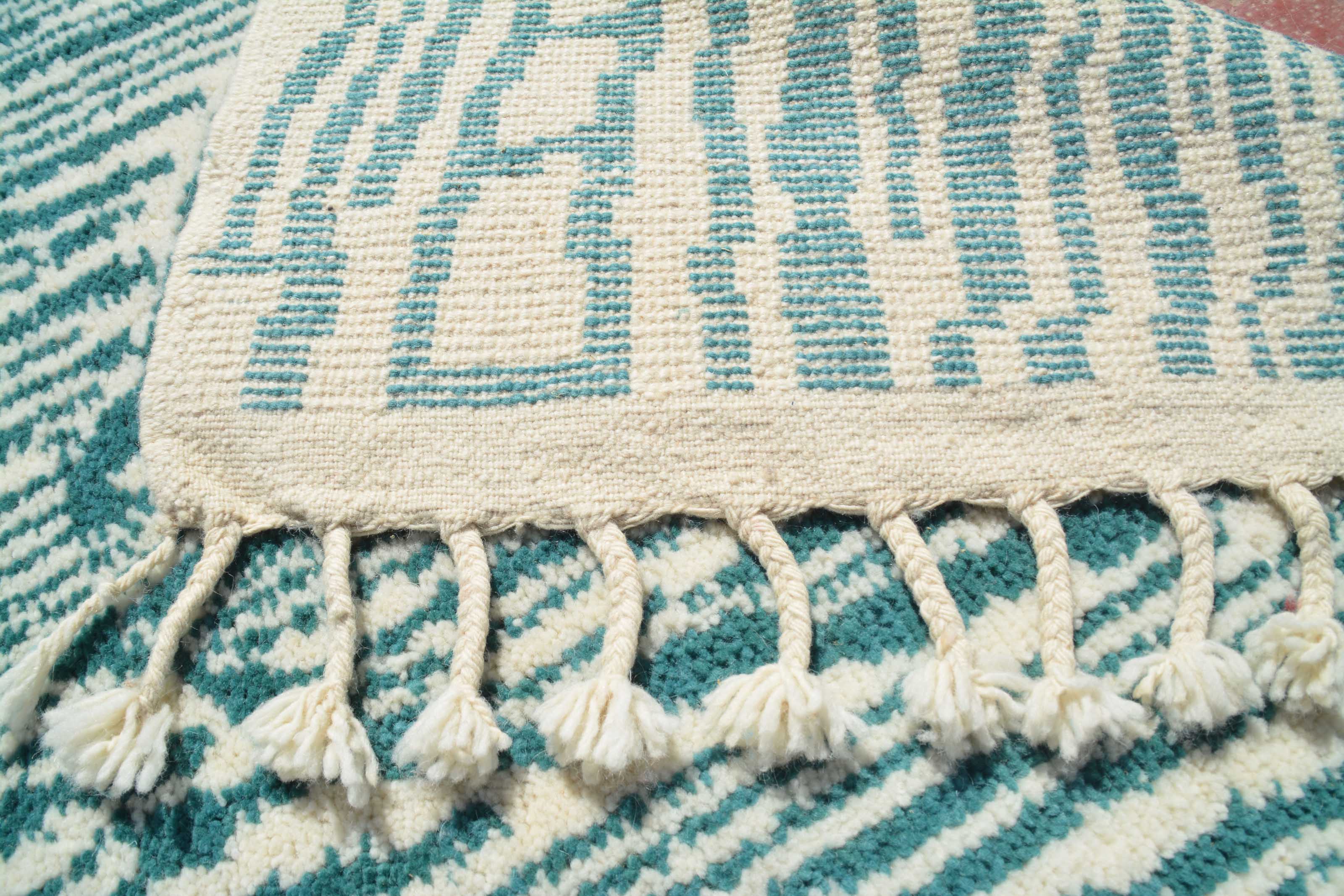 Turquoise Berber Handmade Rug | Light Blue Area Rugs