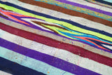 Vintage flat weave colorful rows