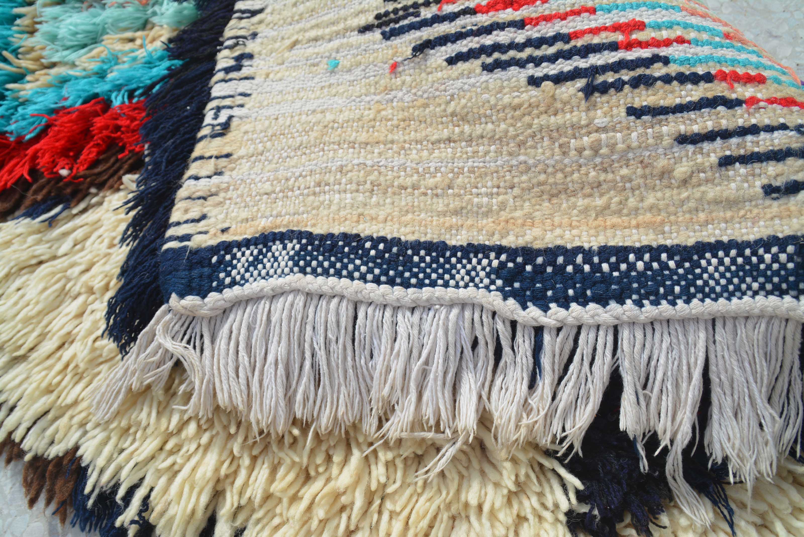 Vintage Hand Knotted Rugs | Vintage Moroccan Rug 
