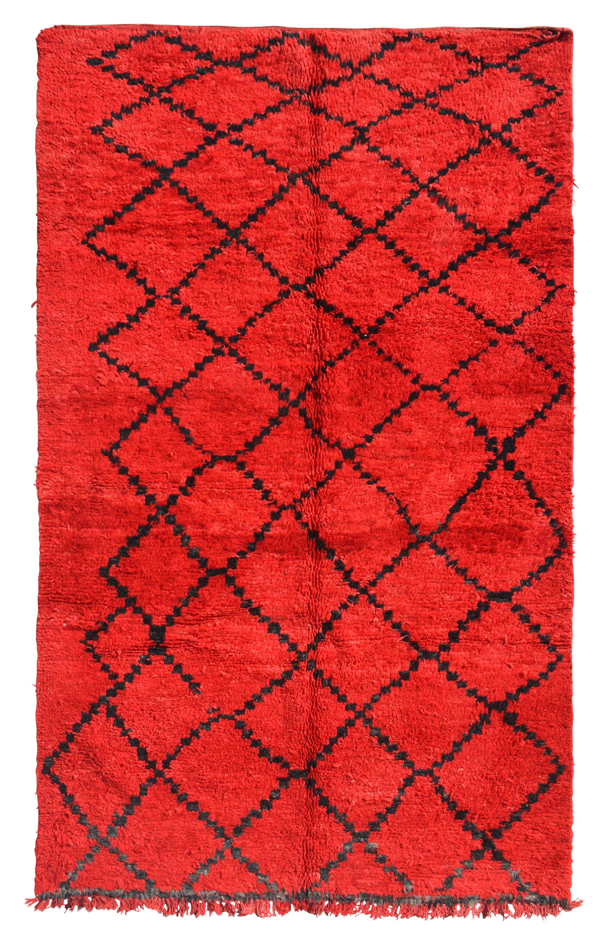 Vintage Moroccan Rug - black and red rugs - Illuminate Collective