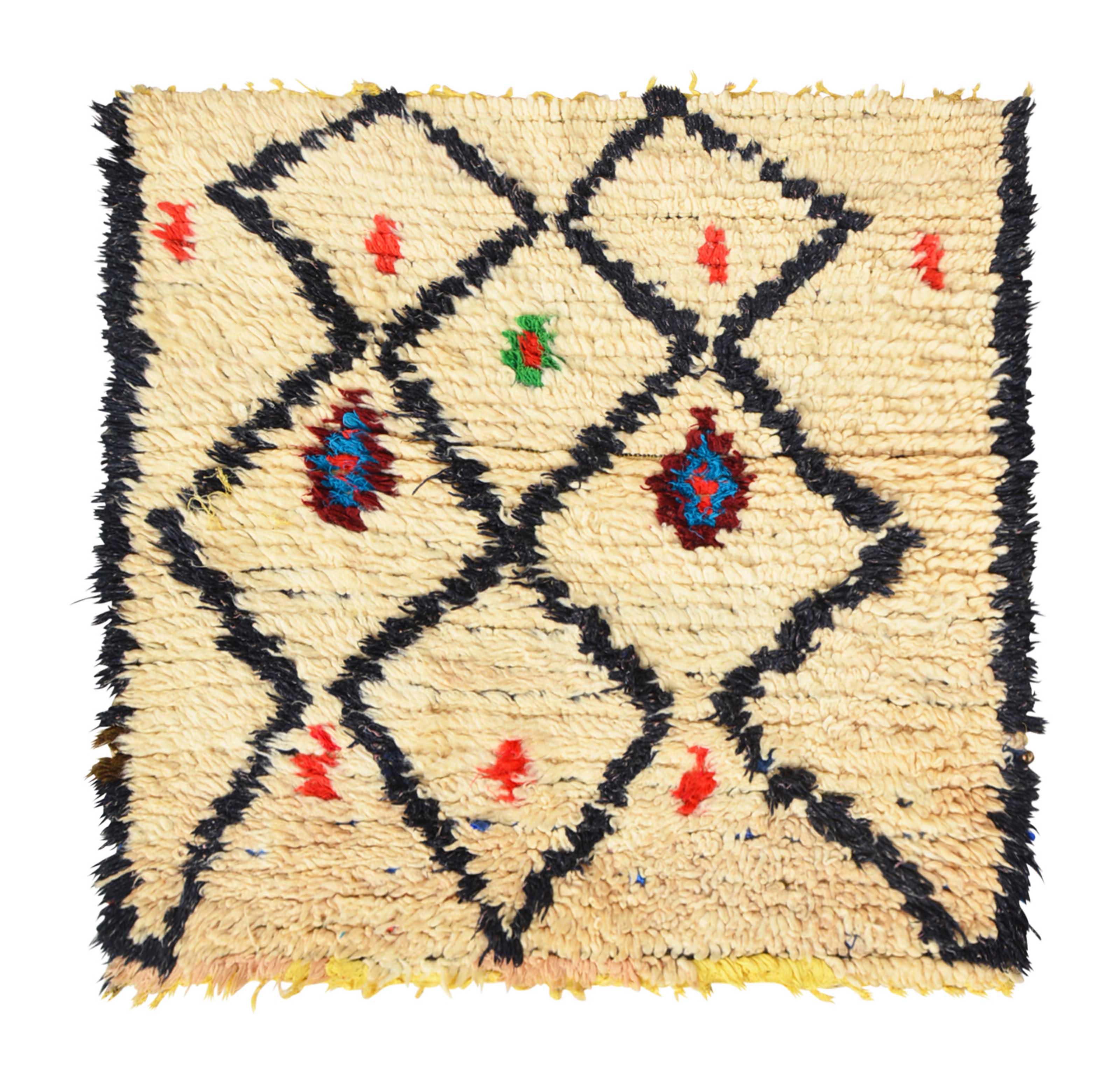 Vintage Moroccan Rug - Black And Red Rugs - Light Blue Area Rugs