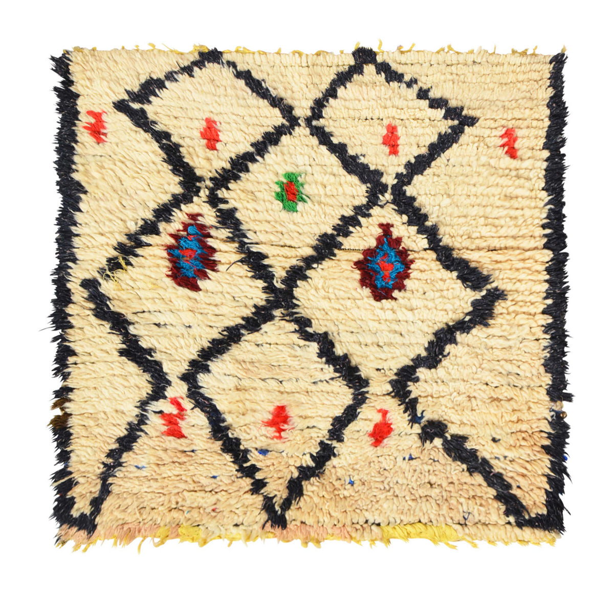 Vintage Moroccan Rug - Black And Red Rugs - Light Blue Area Rugs
