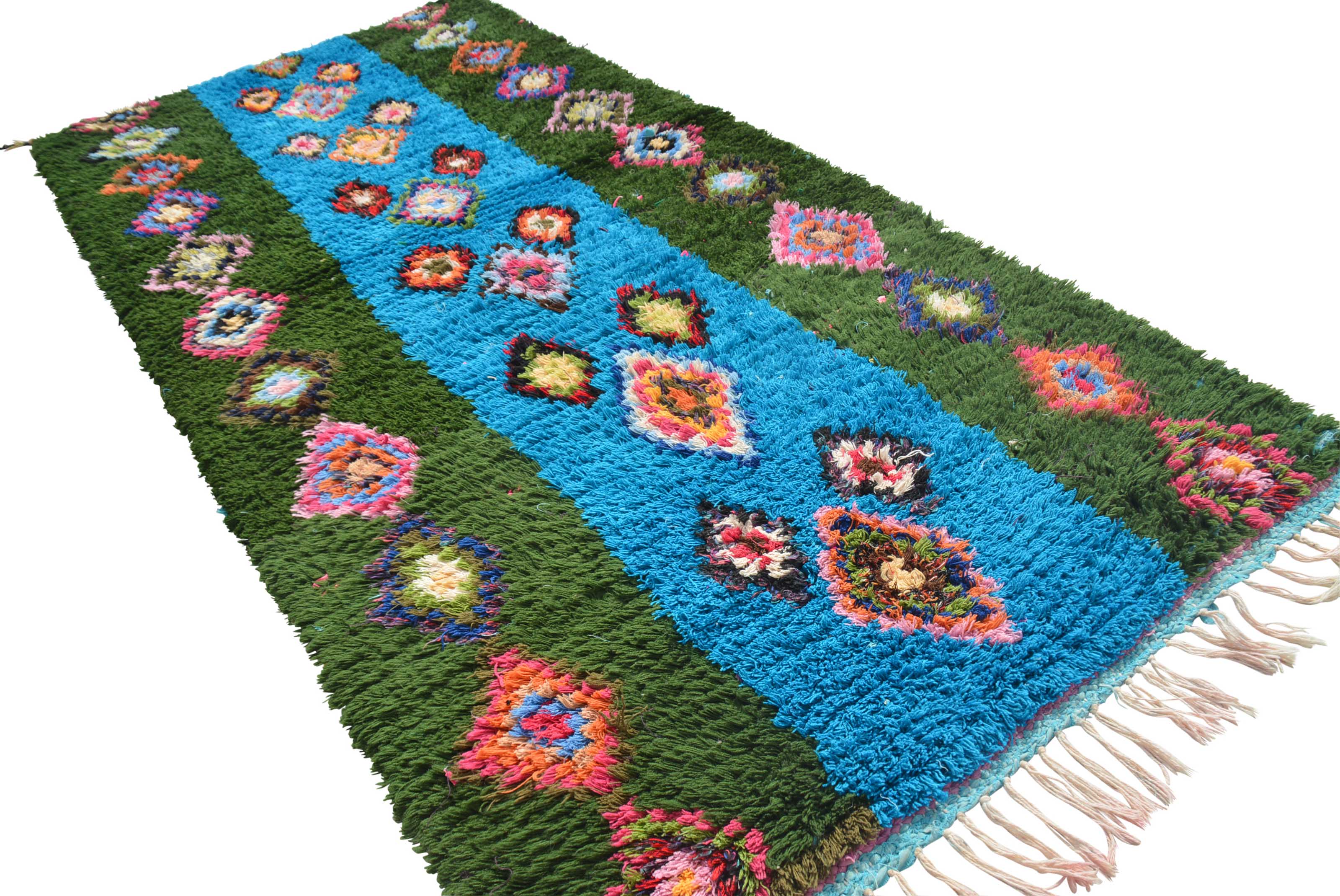 Vintage Moroccan Rug Blue And Brown Area Rugs | Vintage Moroccan Rug | Illuminate Collective illuminate collective