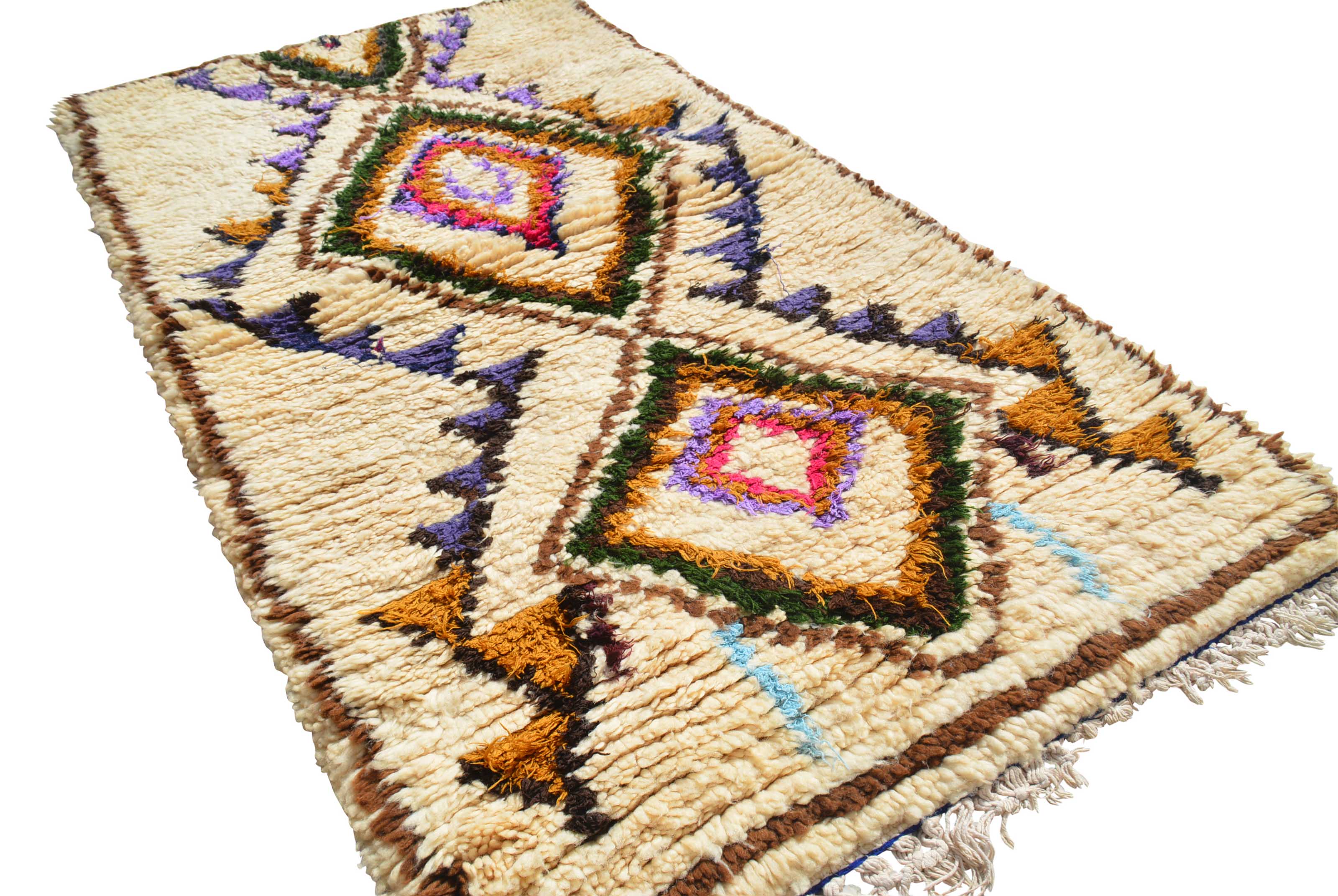 Vintage Moroccan Rug Blue And Brown Rugs | Vintage Moroccan Rug illuminate collective 