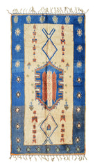 Vintage Moroccan Rug Blue and White Rugs | Grey and Blue  illuminate collective