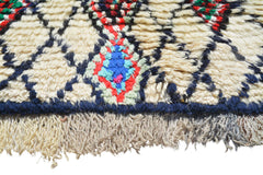 Vintage Moroccan Rug Blue And White Rugs - Vintage Rug - Illuminate Collective Illuminate Collective