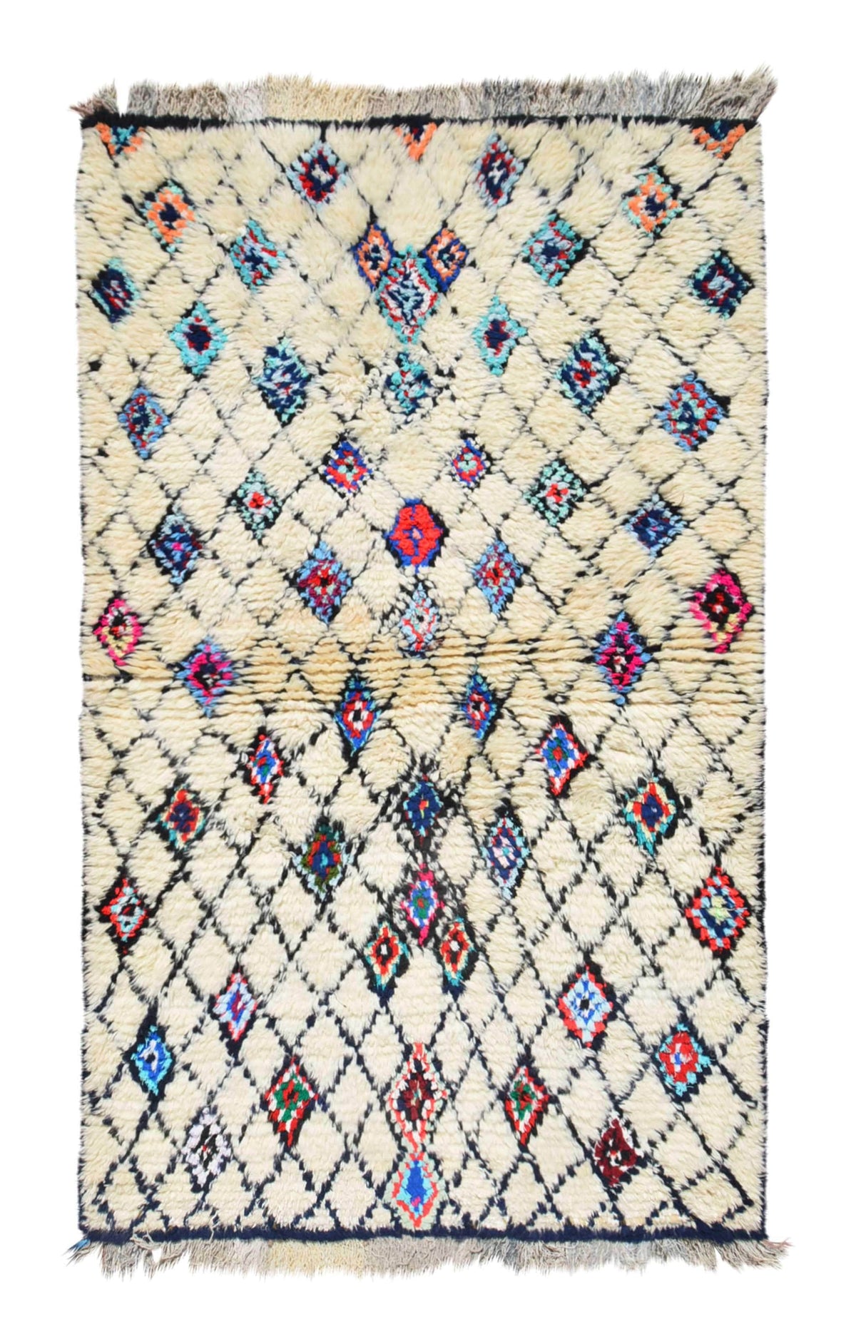 Vintage Moroccan Rug Blue And White Rugs - Vintage Rug - Illuminate Collective Illuminate Collective