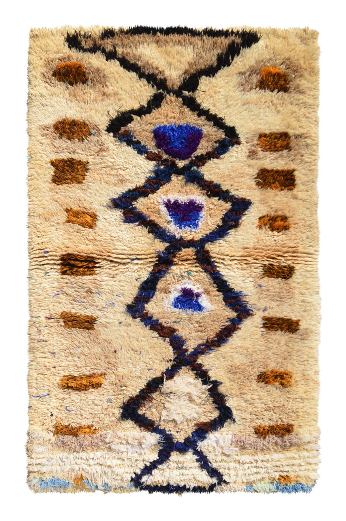 Vintage Moroccan Rug Brown And Blue Rugs | Vintage Rug  illuminate collective