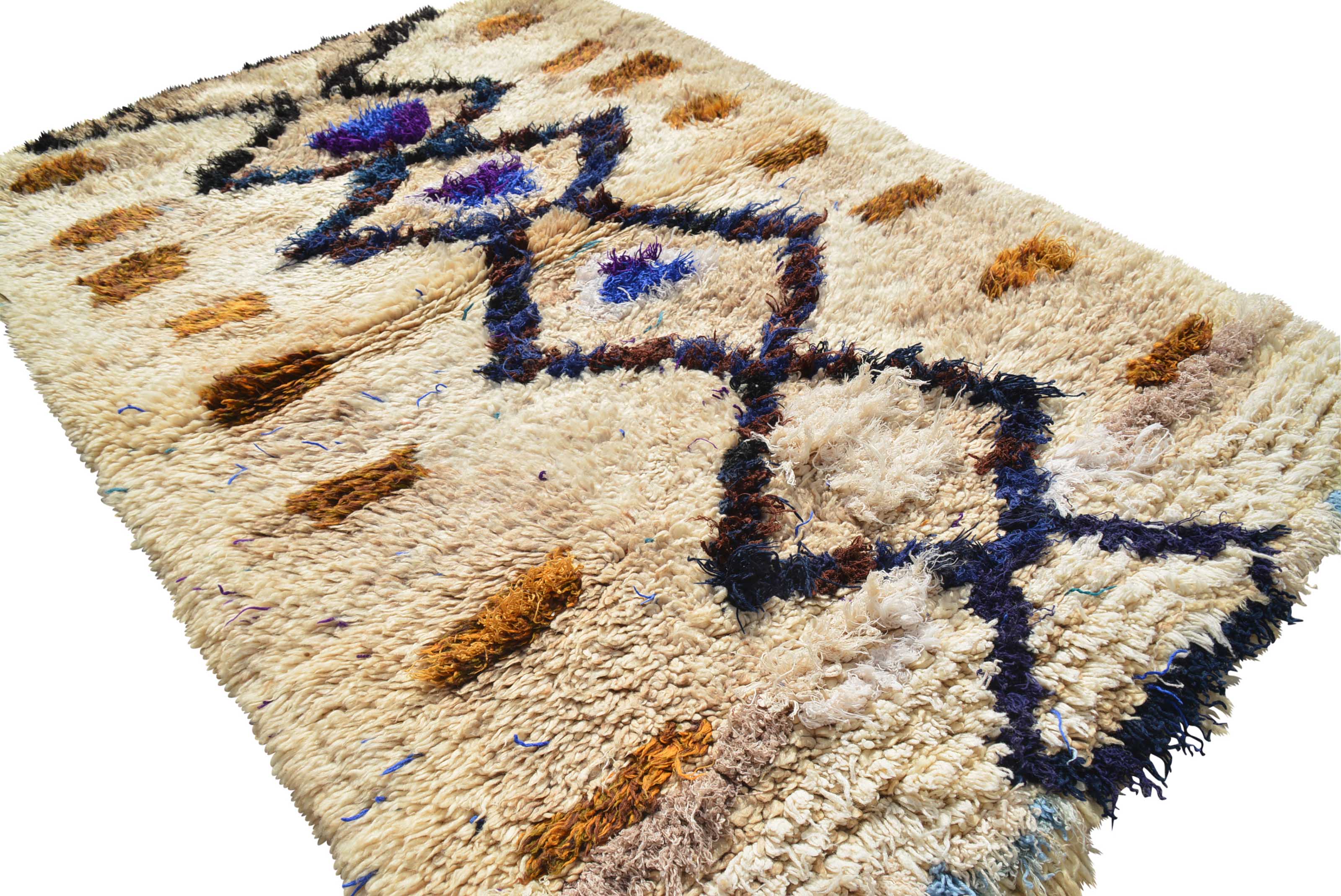 Vintage Moroccan Rug Brown And Blue Rugs | Vintage Rug  illuminate collective