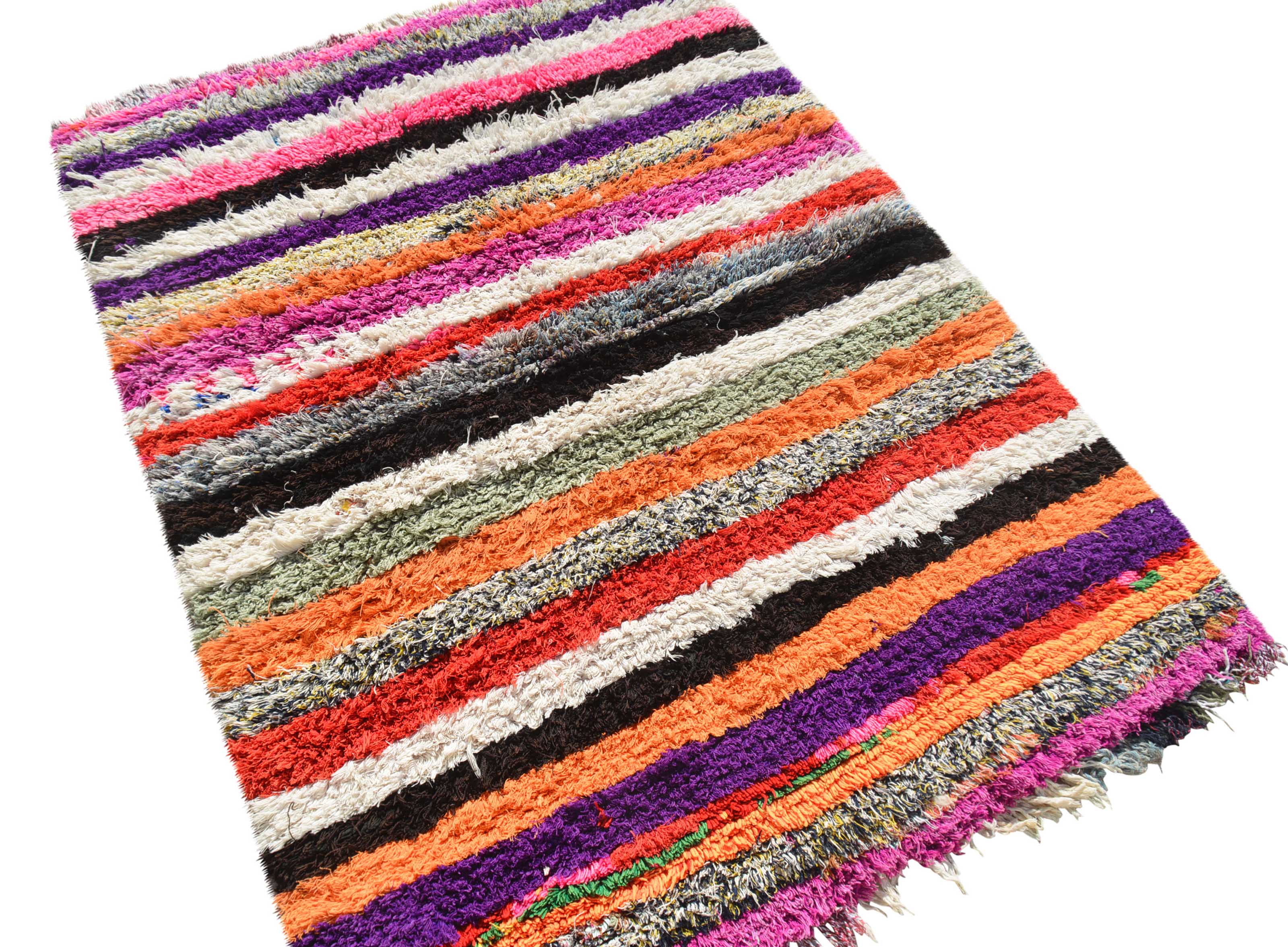 Vintage Moroccan Rug Flat-Out Fabulous Vintage Flat Stripe Rug - Add a touch of retro style to your home illuminate collective