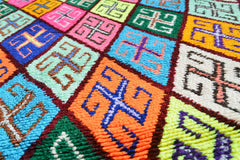 Vintage Moroccan Rug Multicolor White And Pink Rug | Colorful Vintage Kilim Rugs  illuminate collective