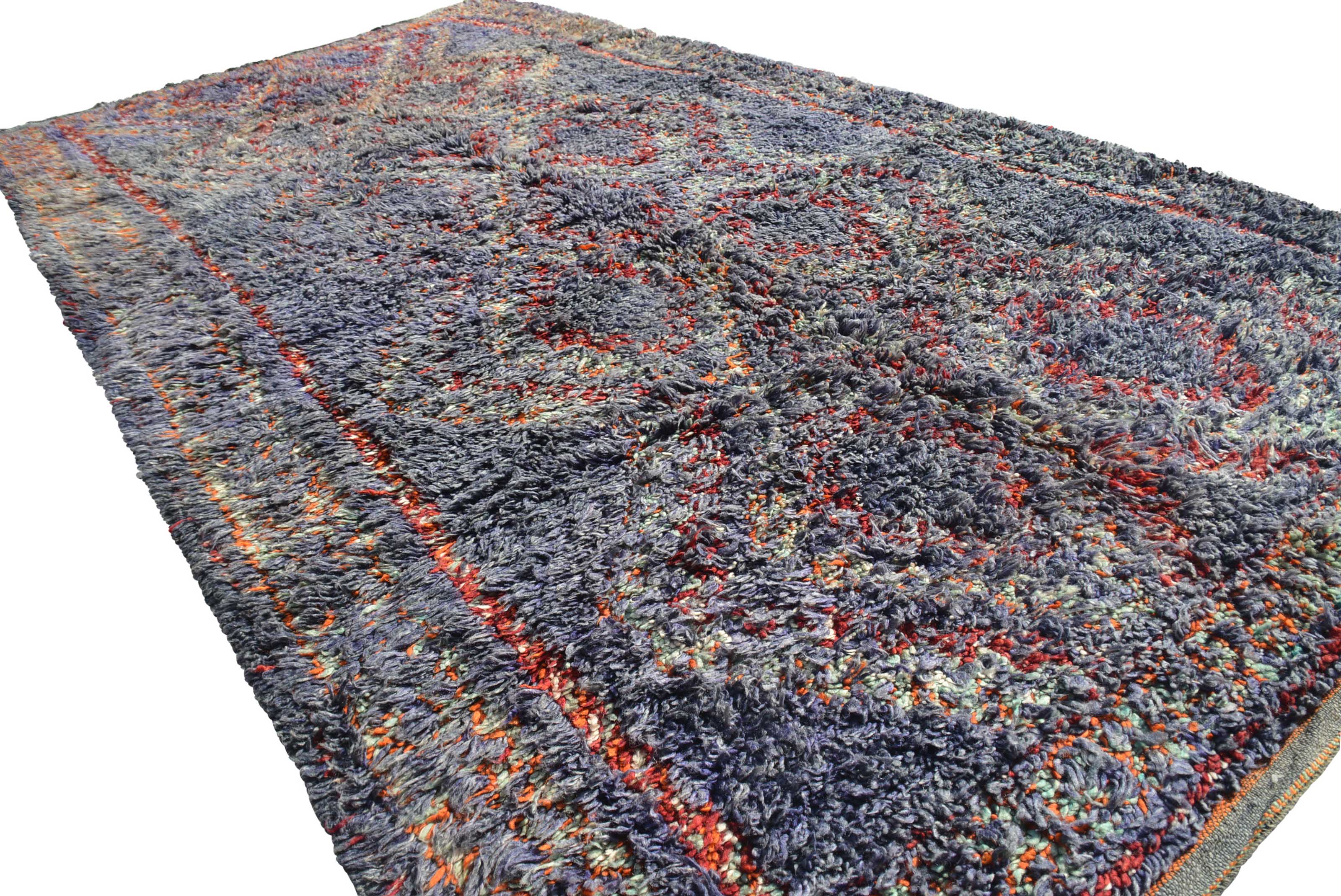 Vintage Moroccan Rug Navy Blue And Brown Area Rugs | Vintage Rug  illuminate collective 