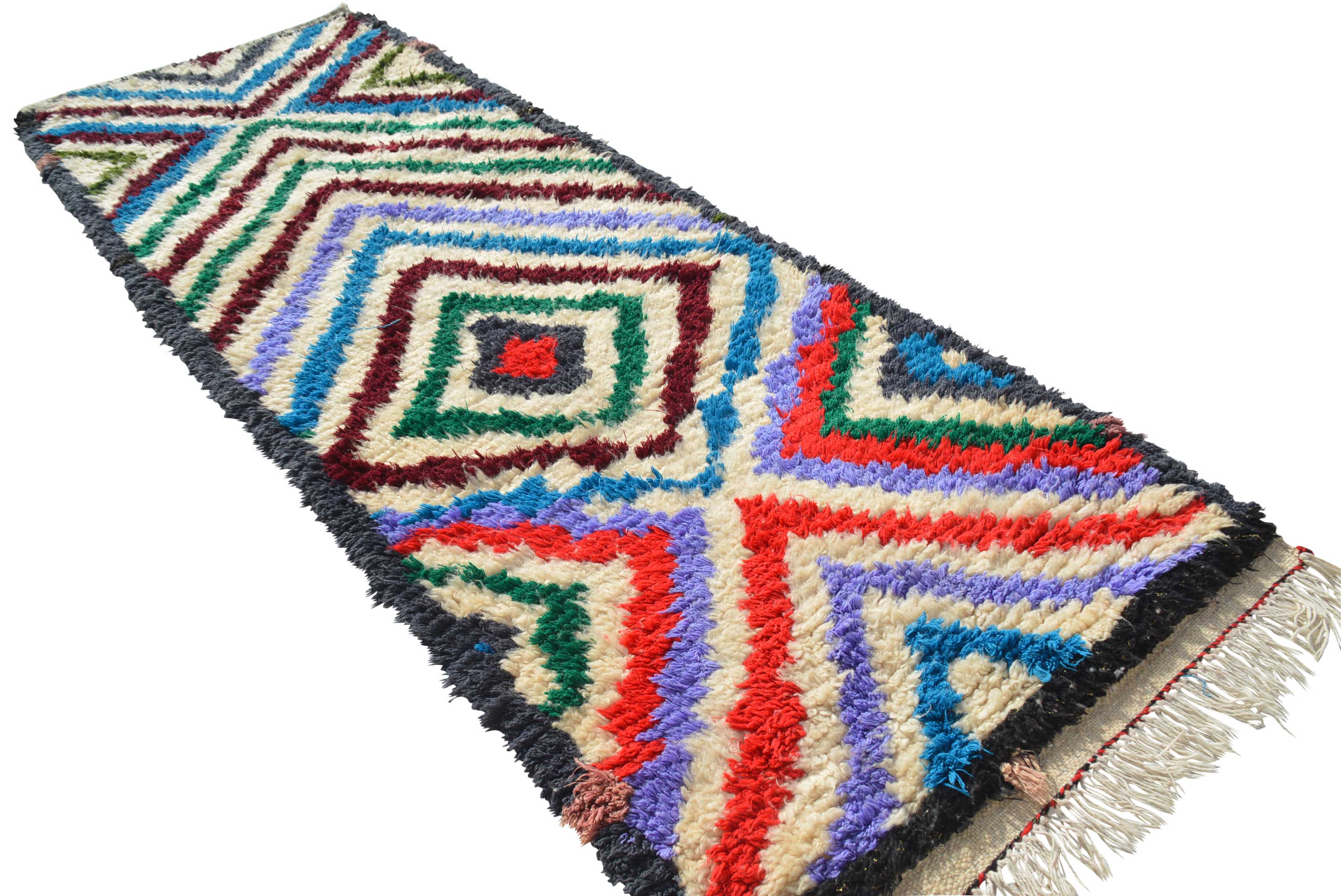 Vintage Moroccan Rug Navy Blue and White Area Rugs | Vintage Moroccan Rug | Illuminate Collective illuminate collective 