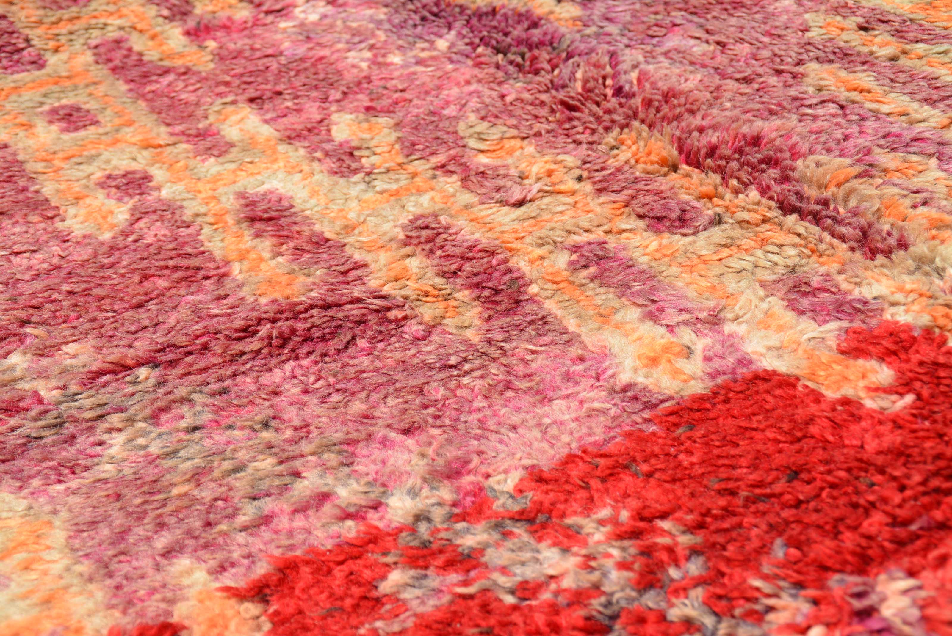 Vintage Moroccan Rug - Orange And Red Rug - Purple Runners Rugs