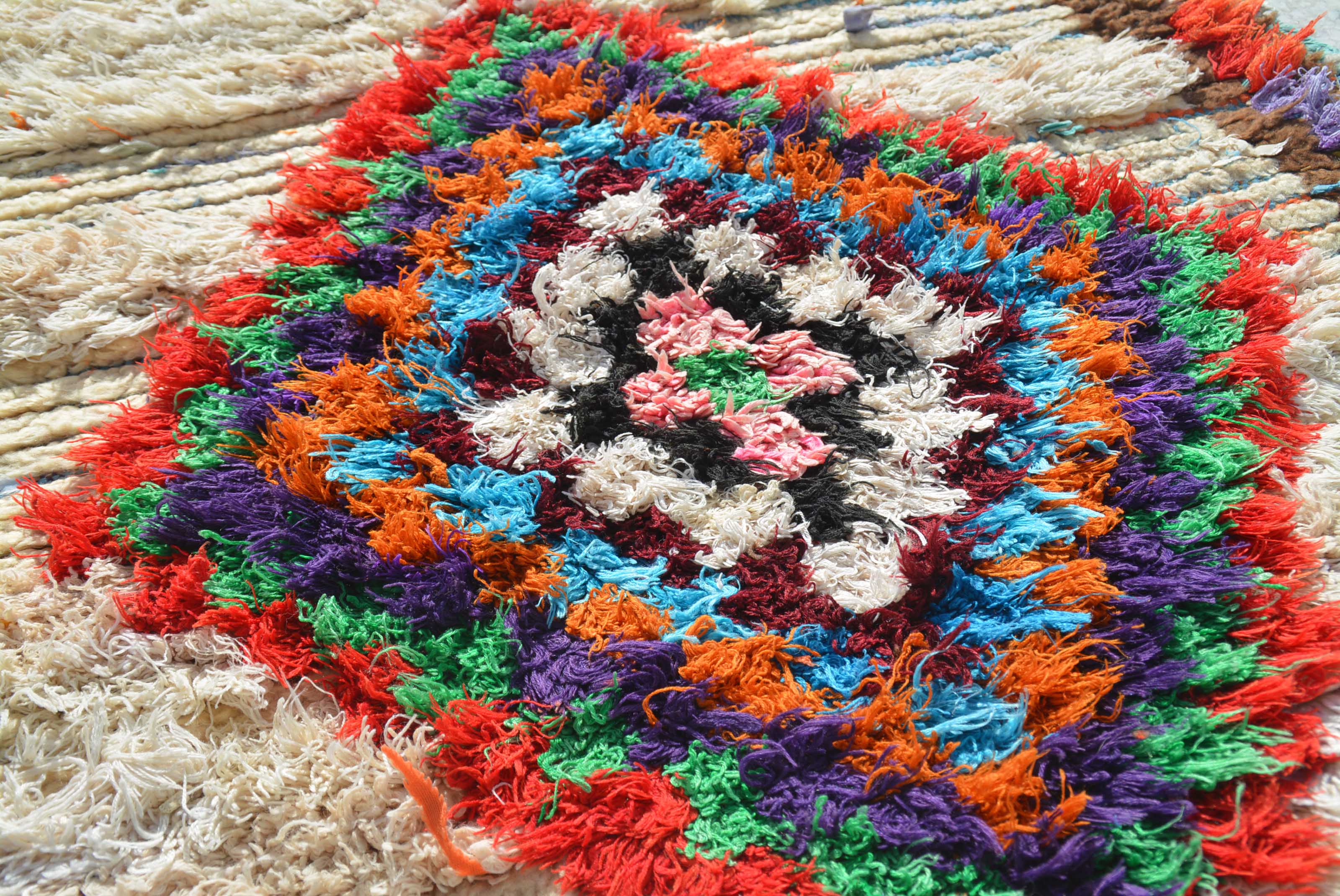 Vintage Moroccan Rug Orange And Red Rug | Vintage Moroccan Rug illuminate collective 