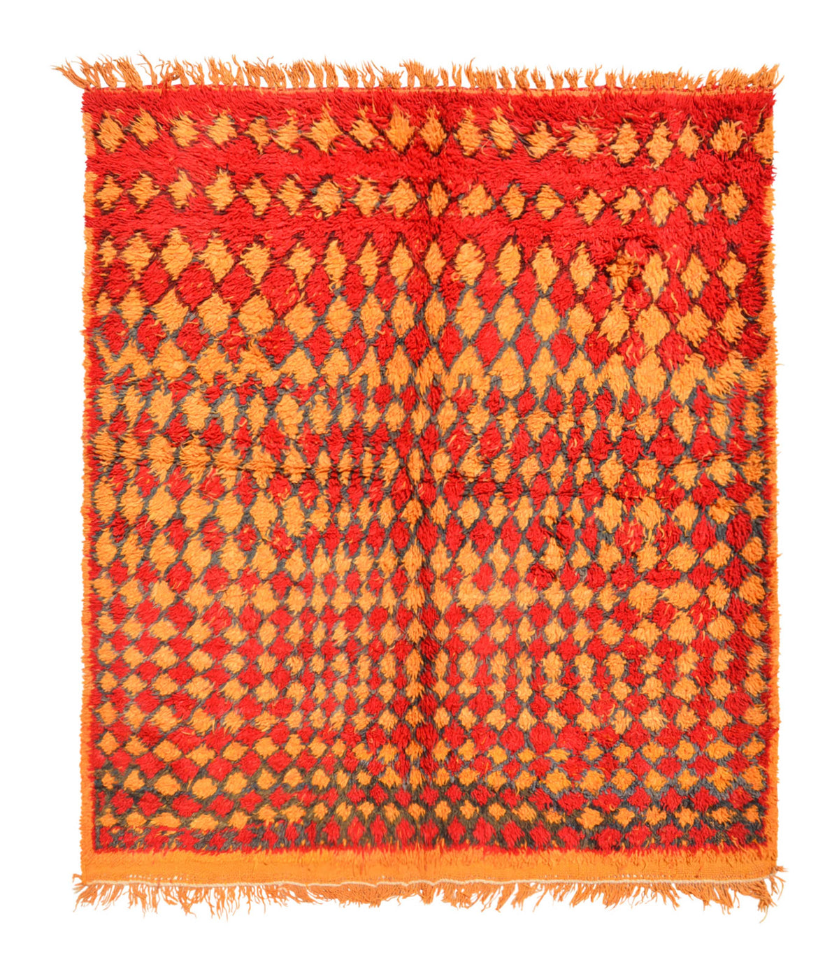 Vintage Moroccan Rug Orange And Red Vintage Rug | Illuminate Collective illuminate collective 