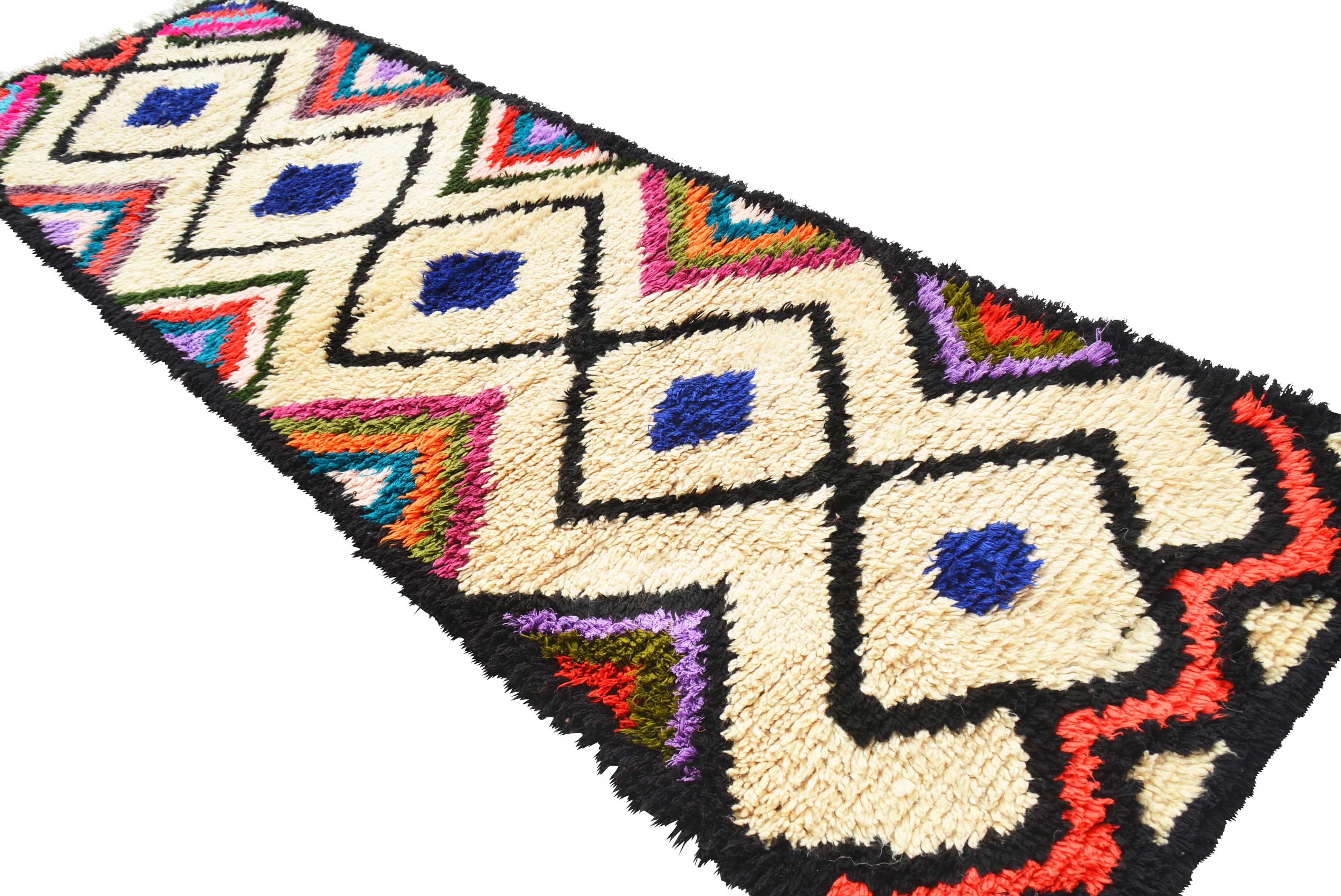 Vintage Moroccan Rug Pink and Red Moroccan Pattern Rug - Runner Rug - Vintage Moroccan Rug illuminate collective 