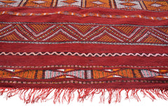 Vintage Moroccan Rug Red flat weave Vintage Rug Illuminate Collective