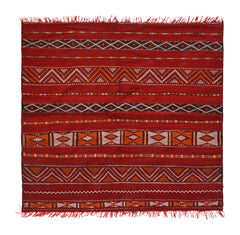 Vintage Moroccan Rug Red flat weave Vintage Rug Illuminate Collective