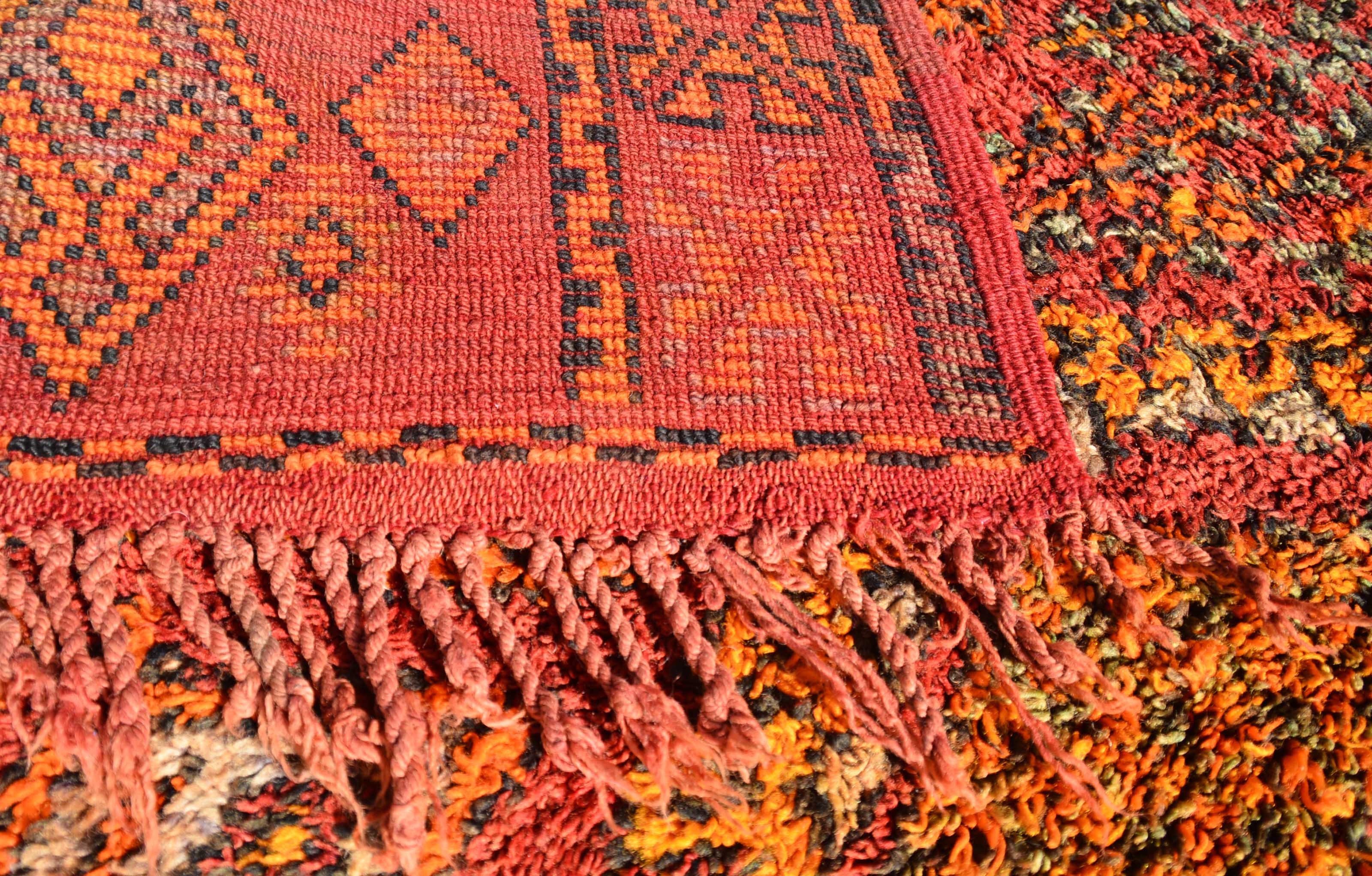 Vintage Moroccan Rug  Red Vintage Rug - Vintage Wool Rugs - Illuminate Collective illuminate collective