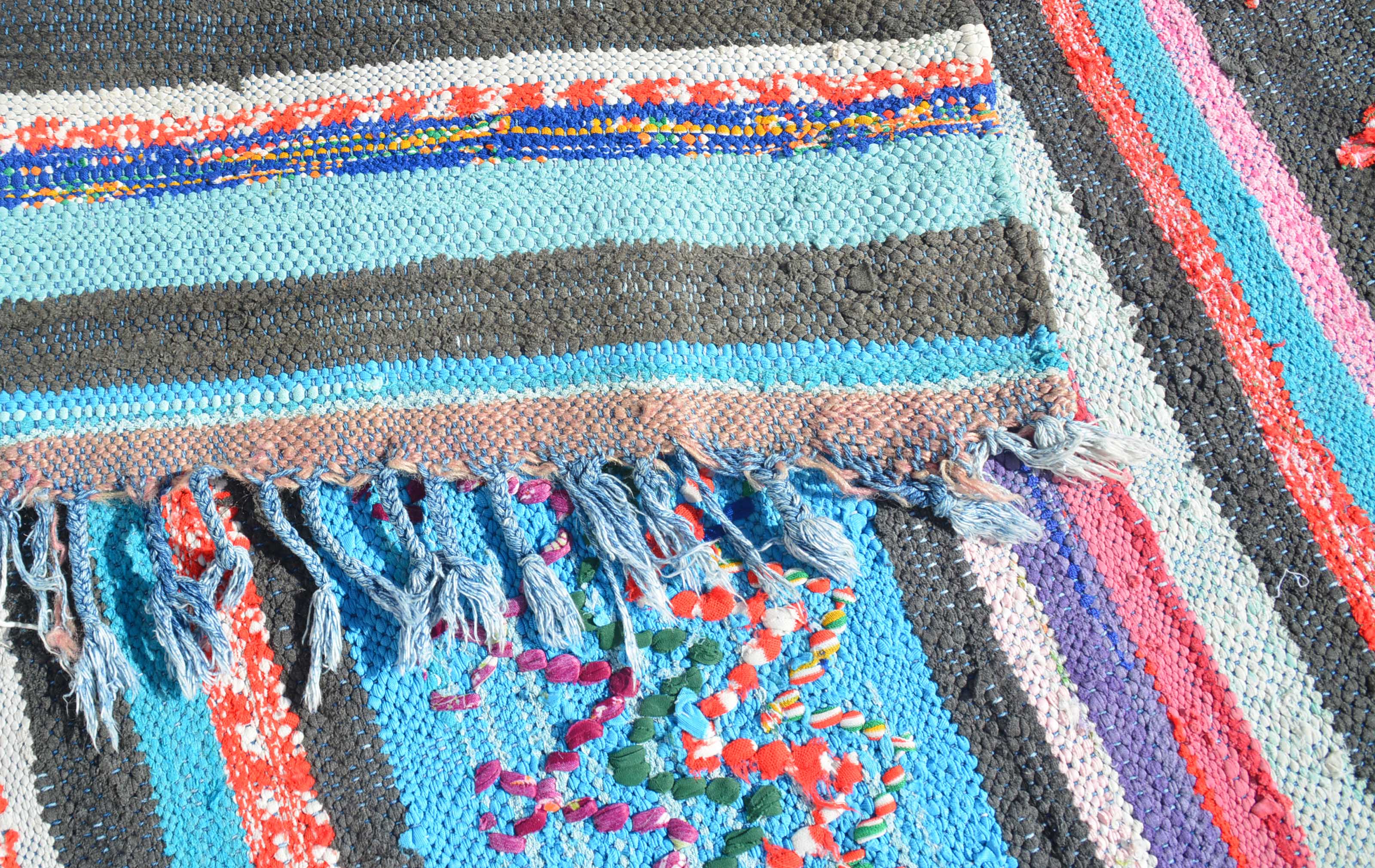 Vintage Moroccan Rug Shaggy Stripes Vintage Shag Rug - Add a touch of retro style to your home illuminate collective