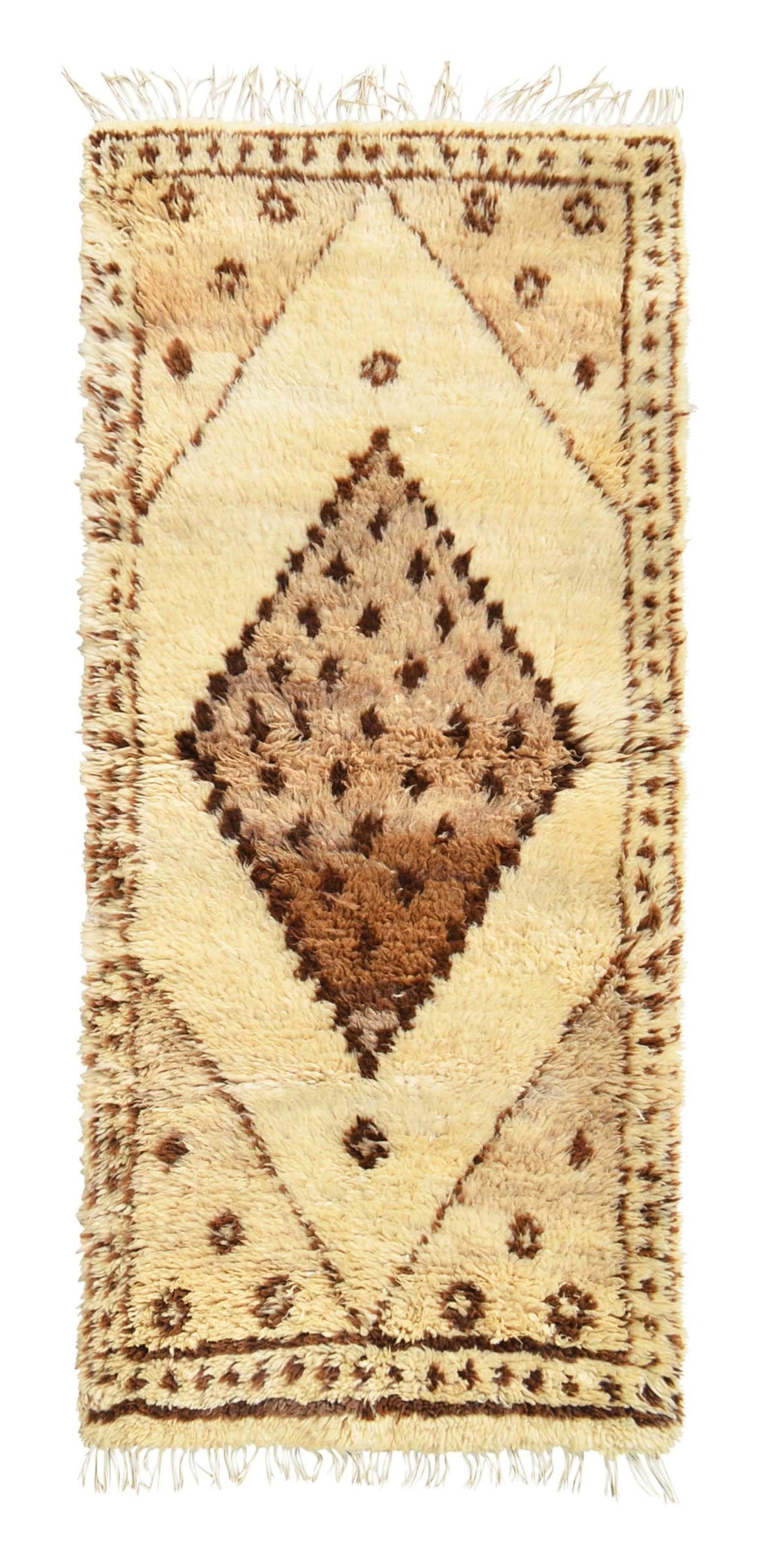 Vintage Moroccan Rug Vintage Art Deco Rugs - White And Brown Rugs - Illuminate Collective illuminate collective