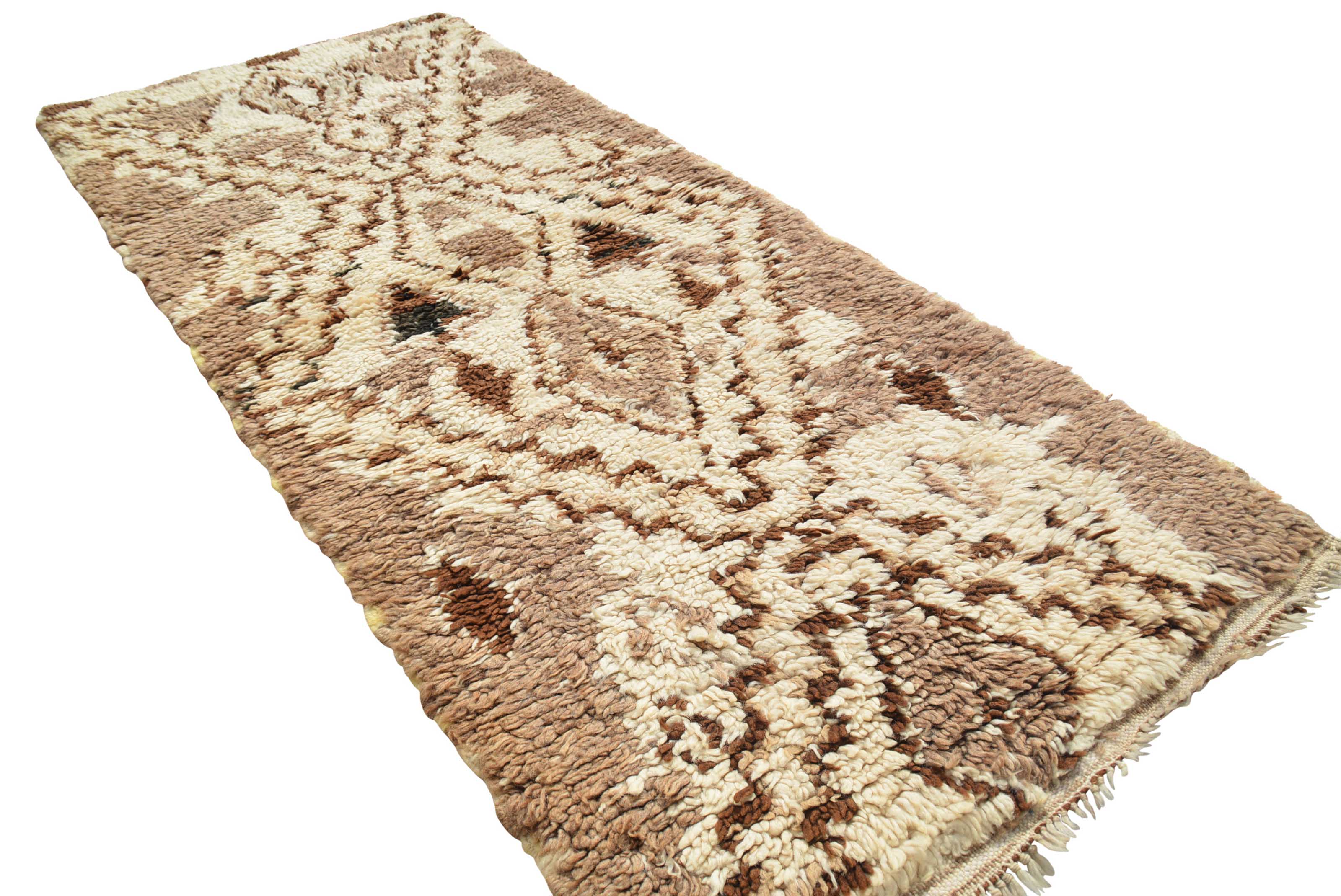 Vintage Moroccan Rug Vintage Distressed Area Rugs - White And Brown Rugs - Illuminate Collective illuminate collective 