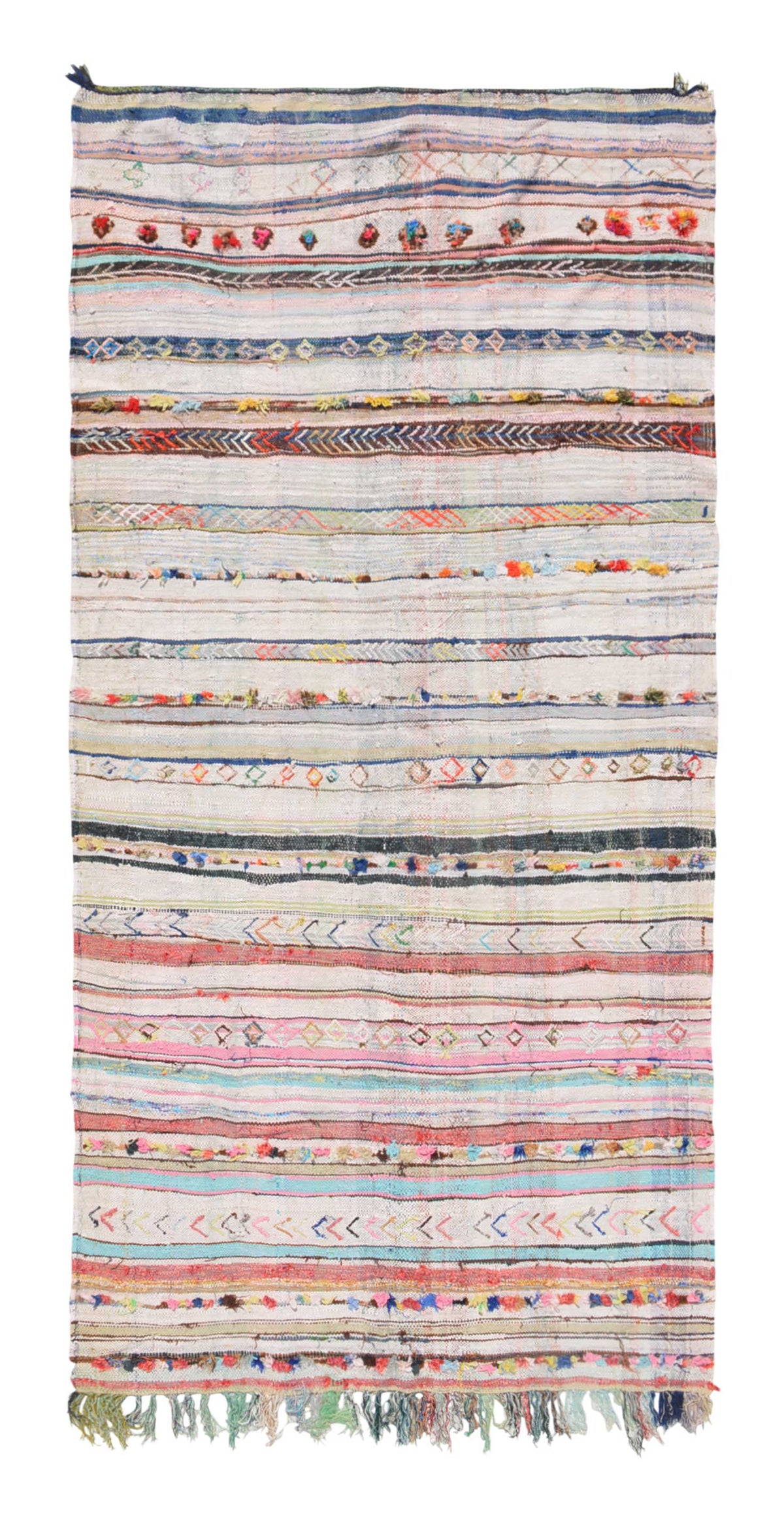 Vintage Moroccan Rug Vintage flatweave Cotton Rug Illuminate Collective