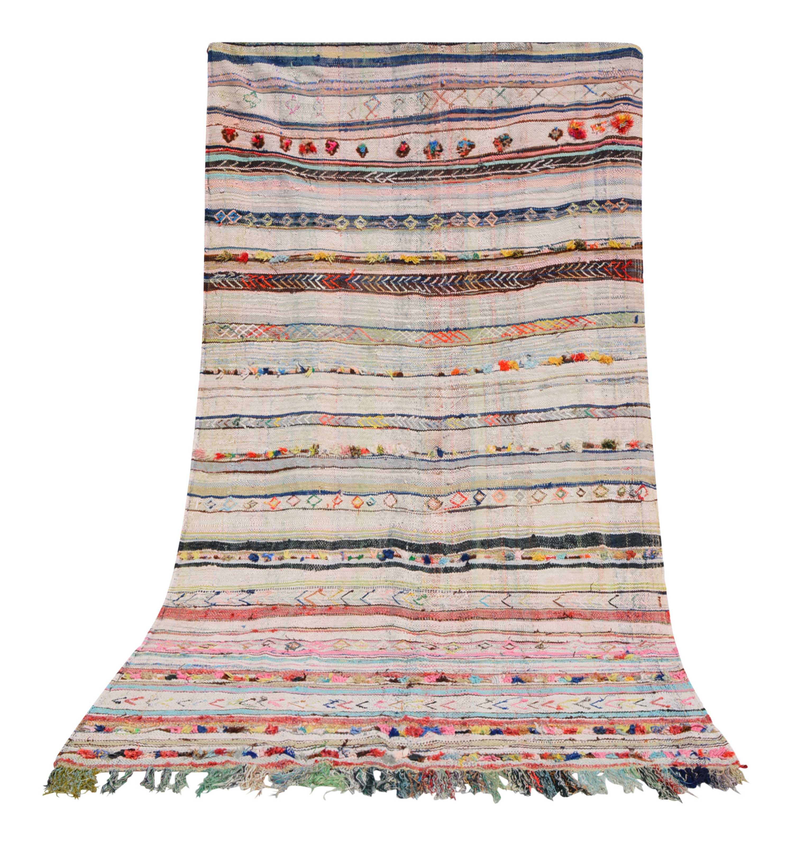 Vintage Moroccan Rug Vintage flatweave Cotton Rug Illuminate Collective