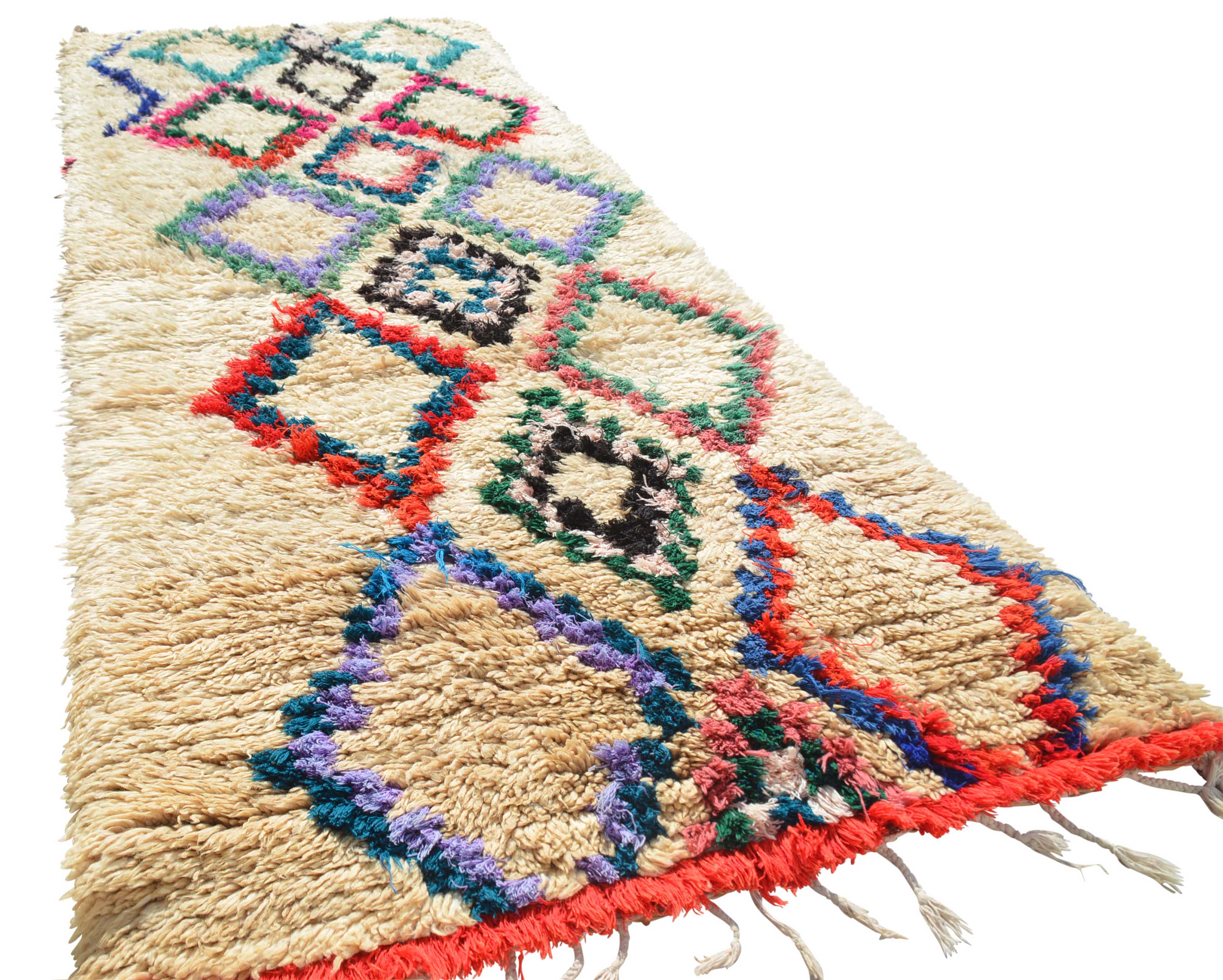 Vintage Moroccan Rug Vintage Hand Knotted Rugs | Moroccan Pattern Rug Medium Size | Illuminate Collective illuminate collective 