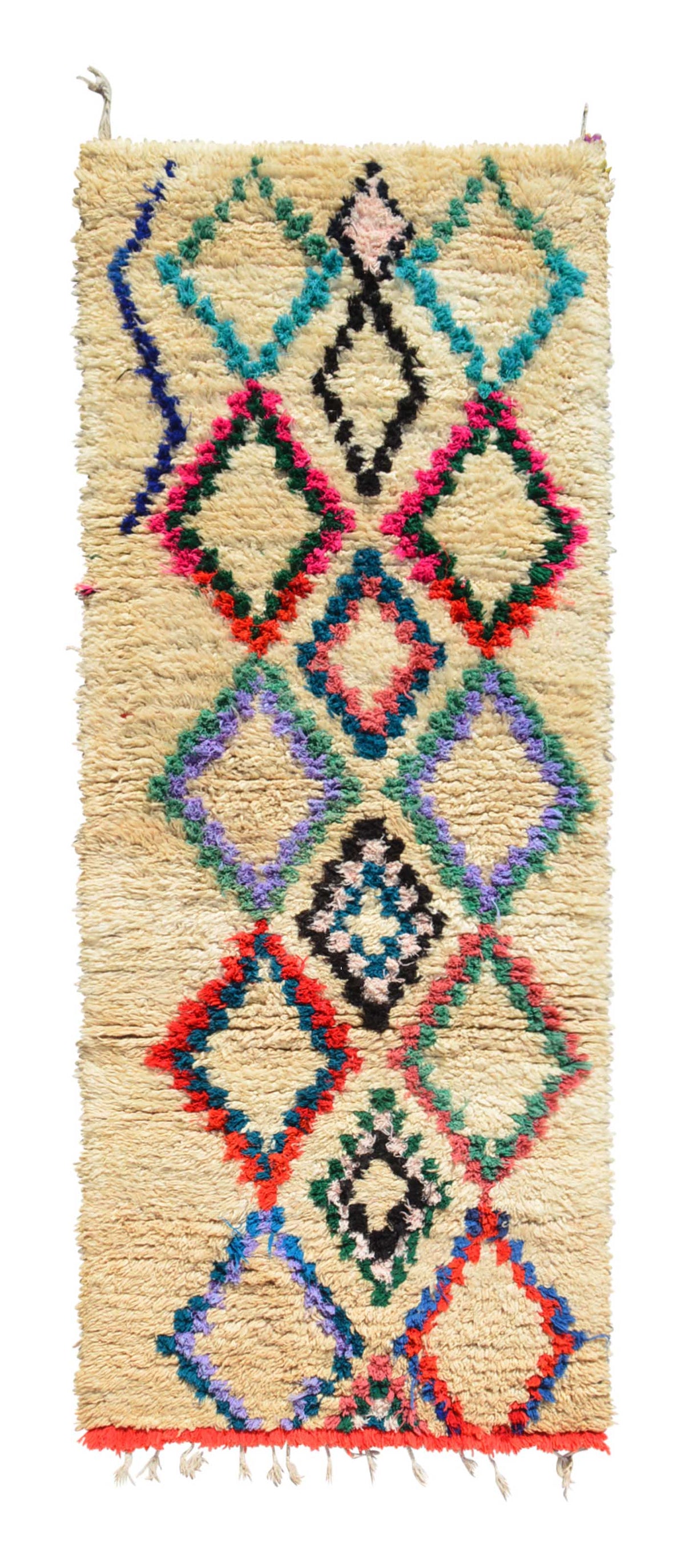 Vintage Moroccan Rug Vintage Hand Knotted Rugs | Moroccan Pattern Rug Medium Size | Illuminate Collective illuminate collective 