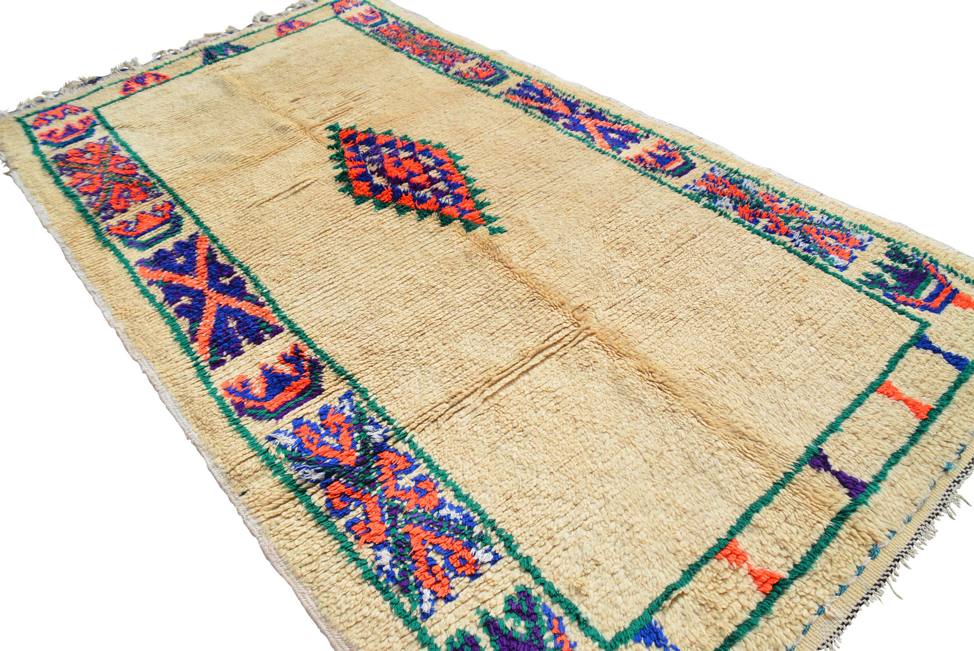 Vintage Moroccan Rug Vintage Hooked Rugs -  Blue Vintage Rugs - Illuminate Collective illuminate collective 