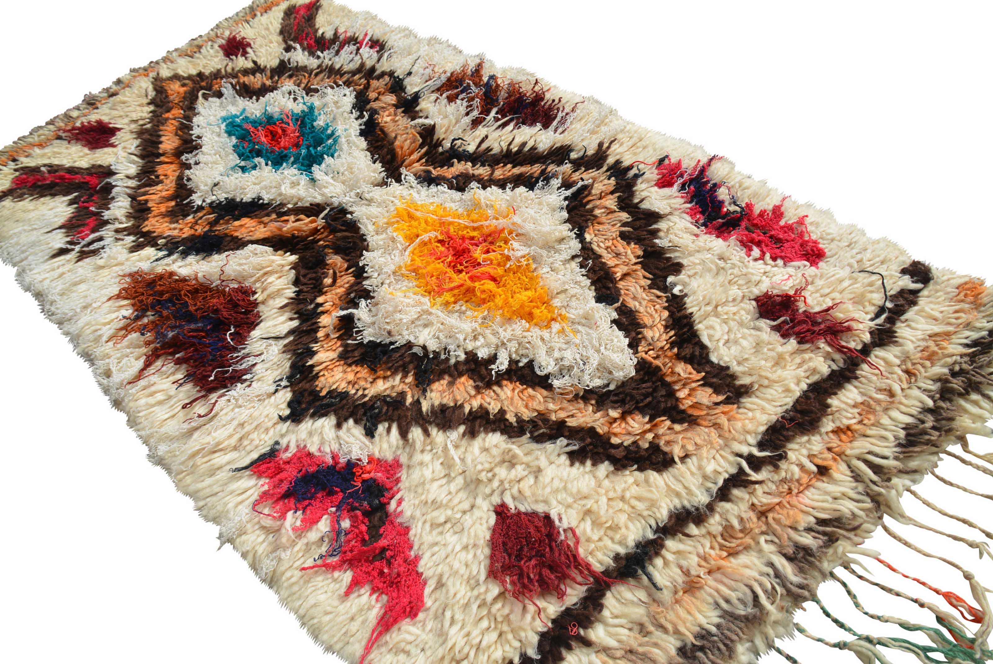 Vintage Moroccan Rug Vintage Mid Century Modern Rugs for Sale | Moroccan Pattern Rug Small Size | Illuminate Collective illuminate collective 