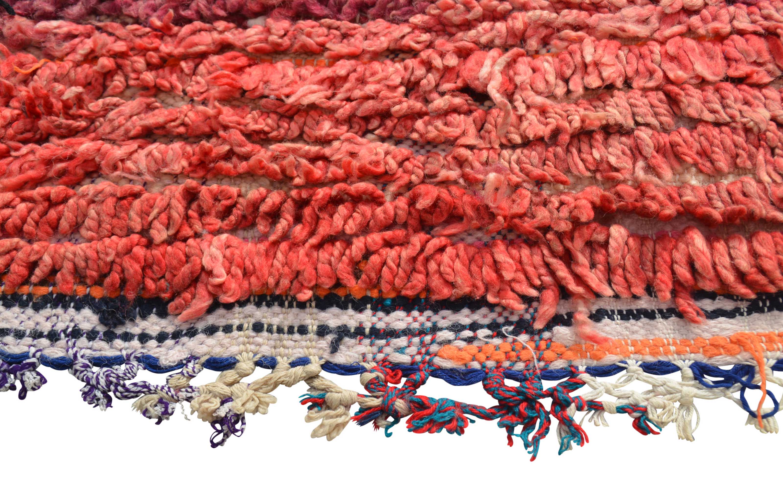 Vintage Moroccan Rug Vintage Moroccan Rug - White And Pink Rug - Illuminate Collective illuminate collective 