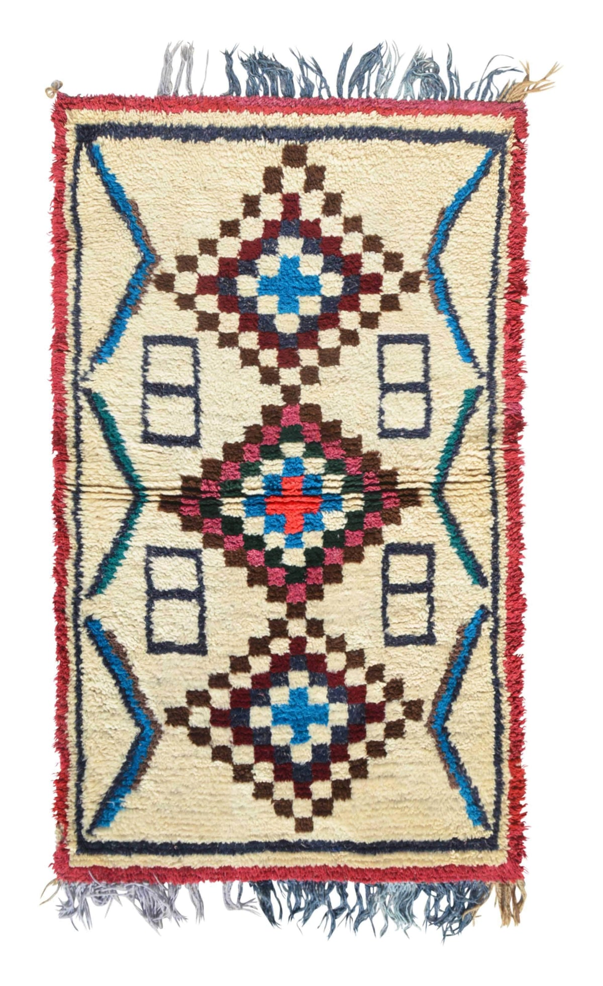 Vintage Wool Rugs - Faded Vintage Rugs - Vintage Moroccan Rug 