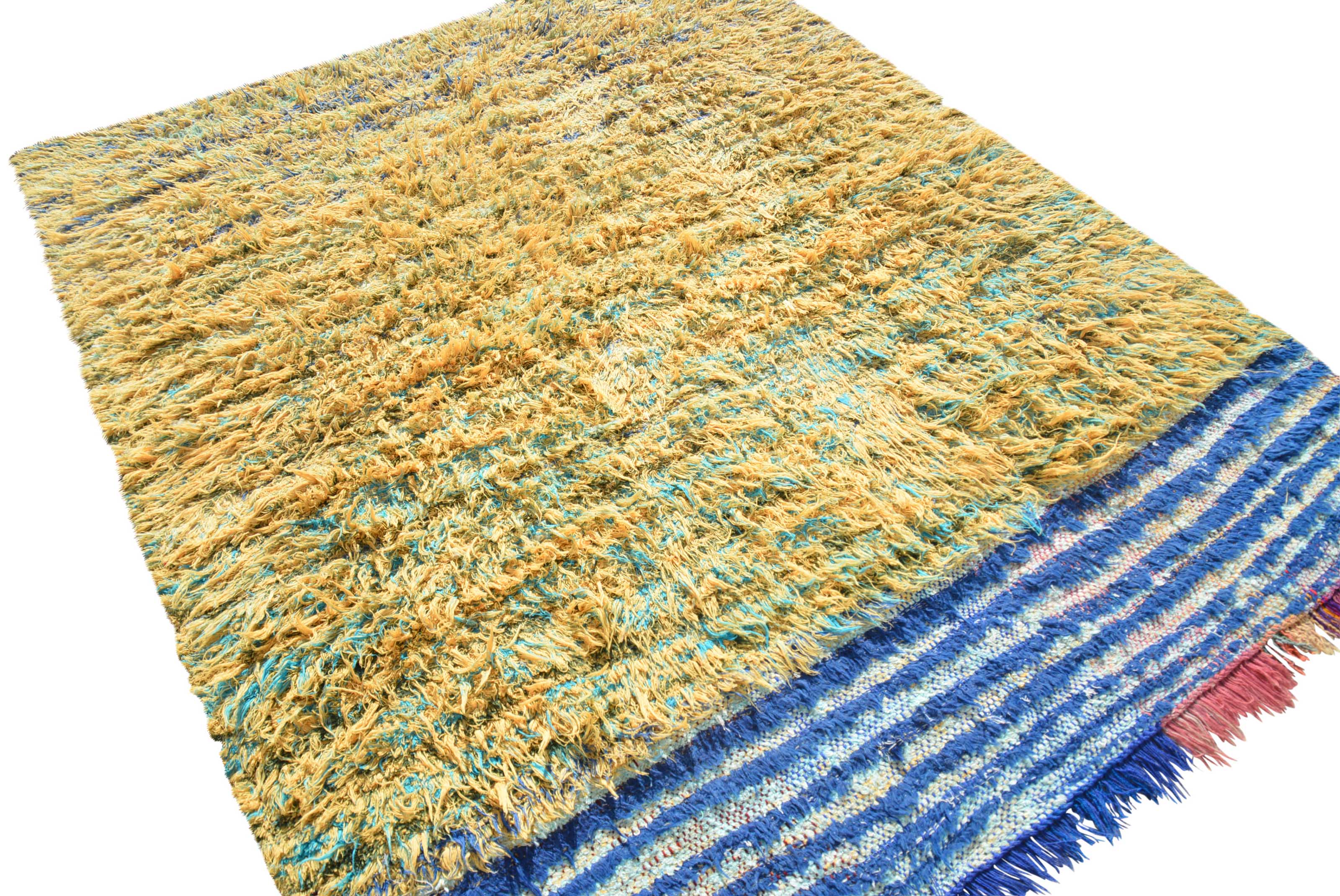 Vintage Yellow Bliss Shaggy Vintage Rug - Add a touch of warmth to your home