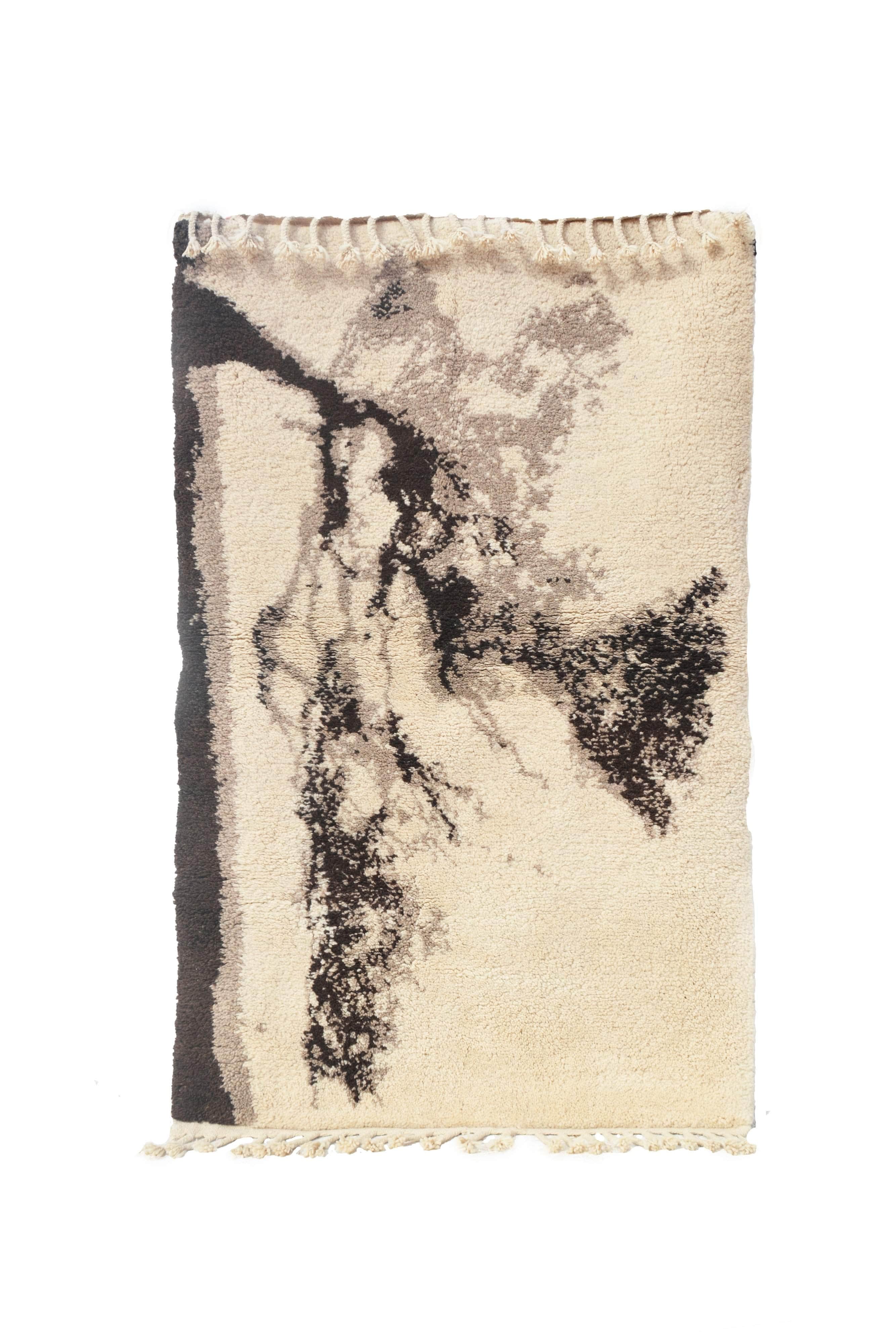 White And Black Moroccan Rug