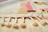 White Brown And Pink Stripes Rug I Moroccan White Rug Collection