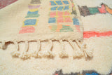 White Multi Color Berber |  Moroccan Geometric Rug